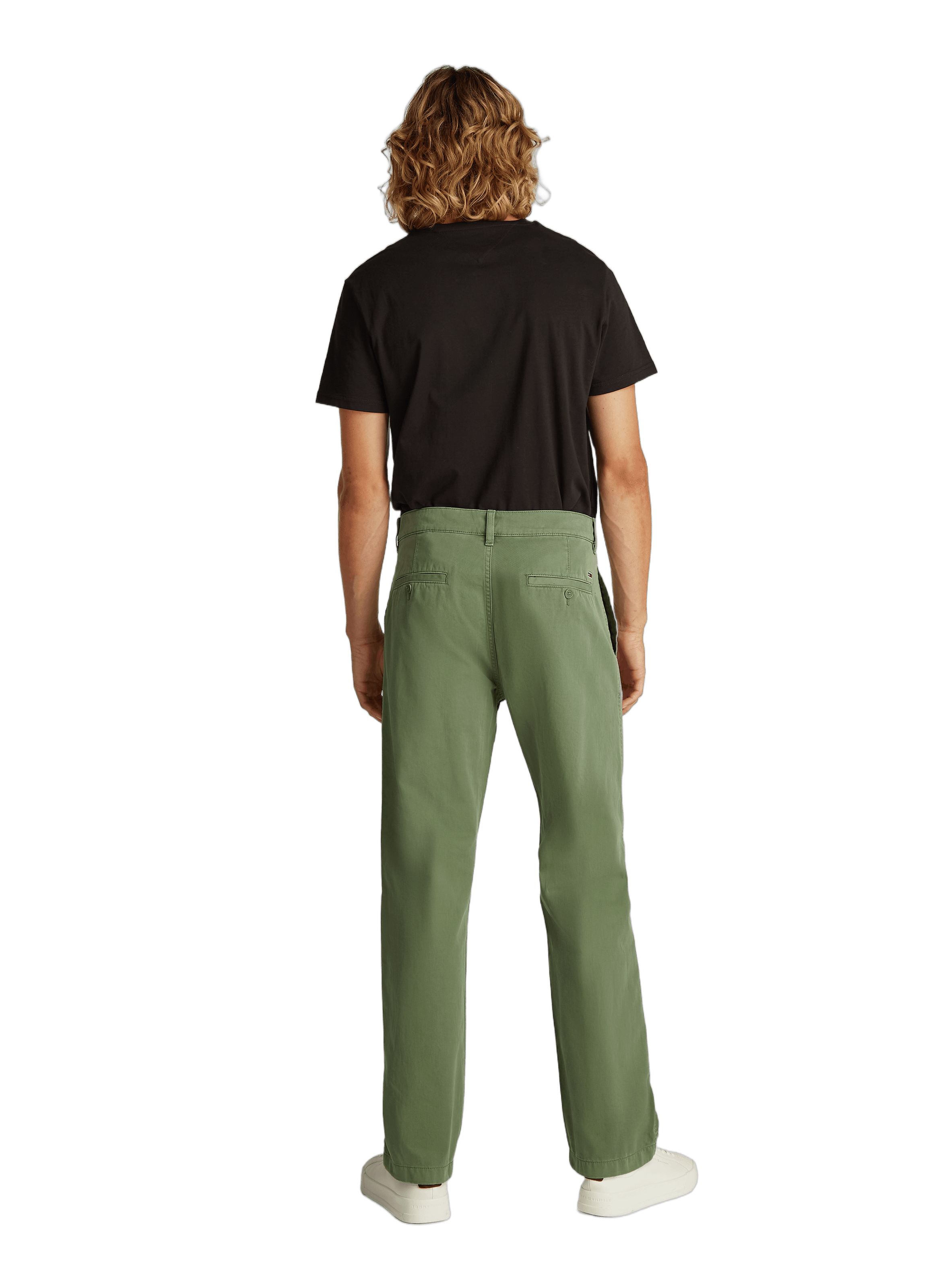 Cotton and linen chino trousers TOMMY HILFIGER Green