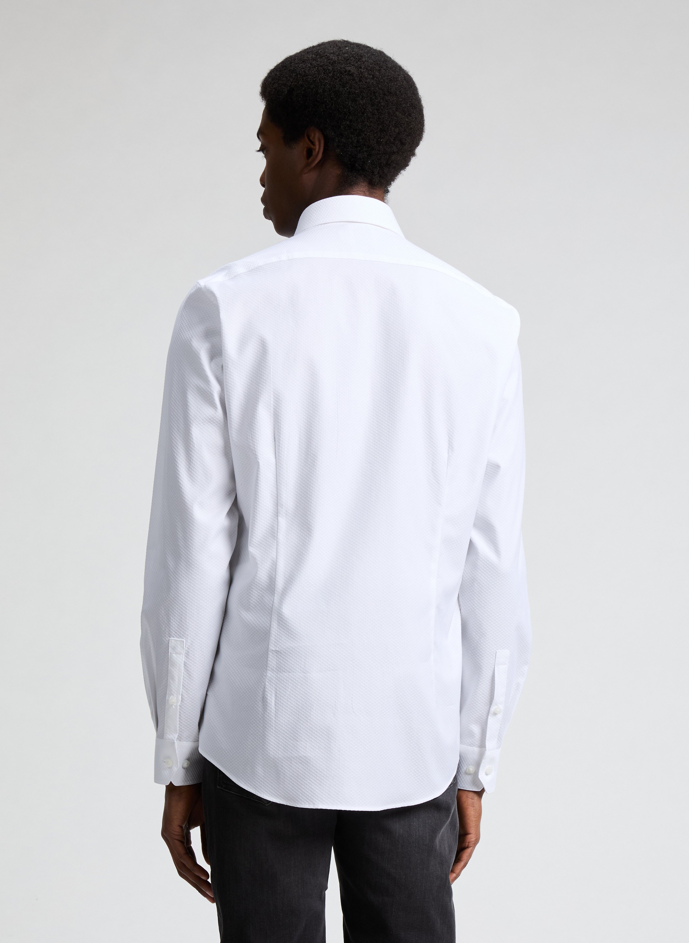 Chemise texturée en coton mélangé  CALVIN KLEIN Blanc
