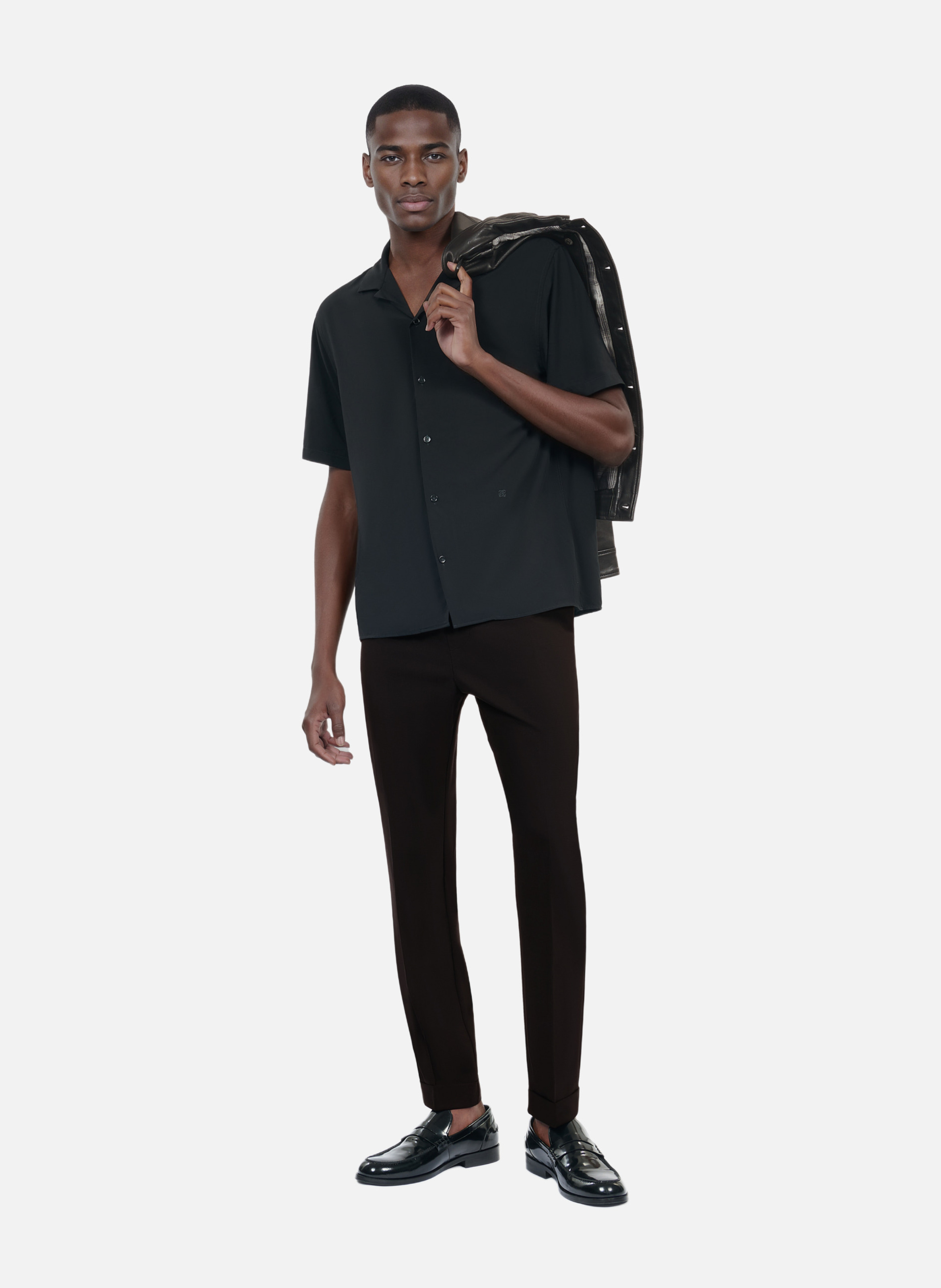 Pantalon en laine coupe droite THE KOOPLES Noir