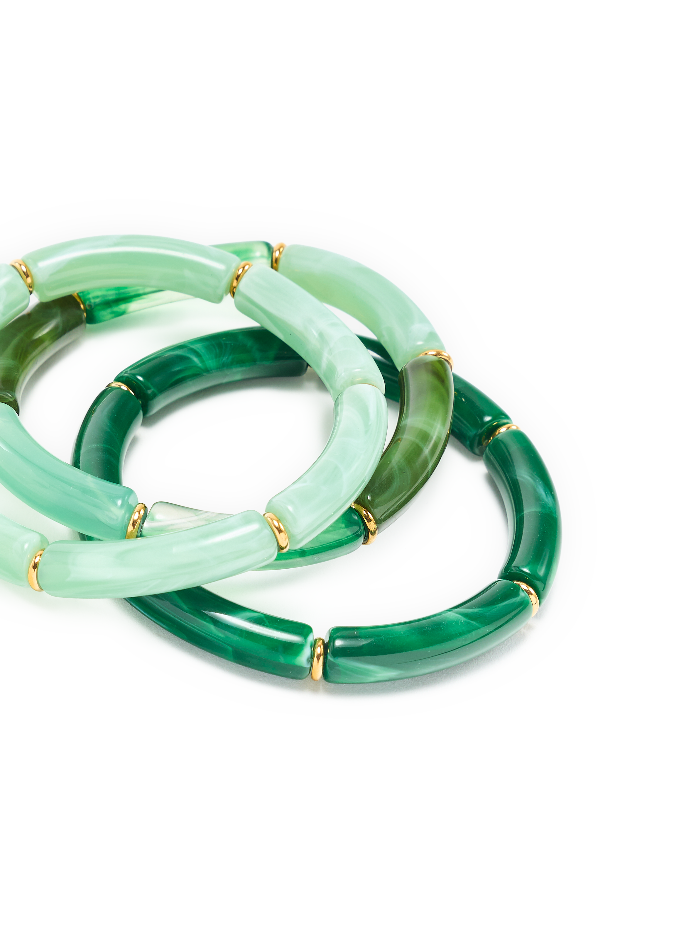 Set de bracelets en résine AU PRINTEMPS PARIS Vert