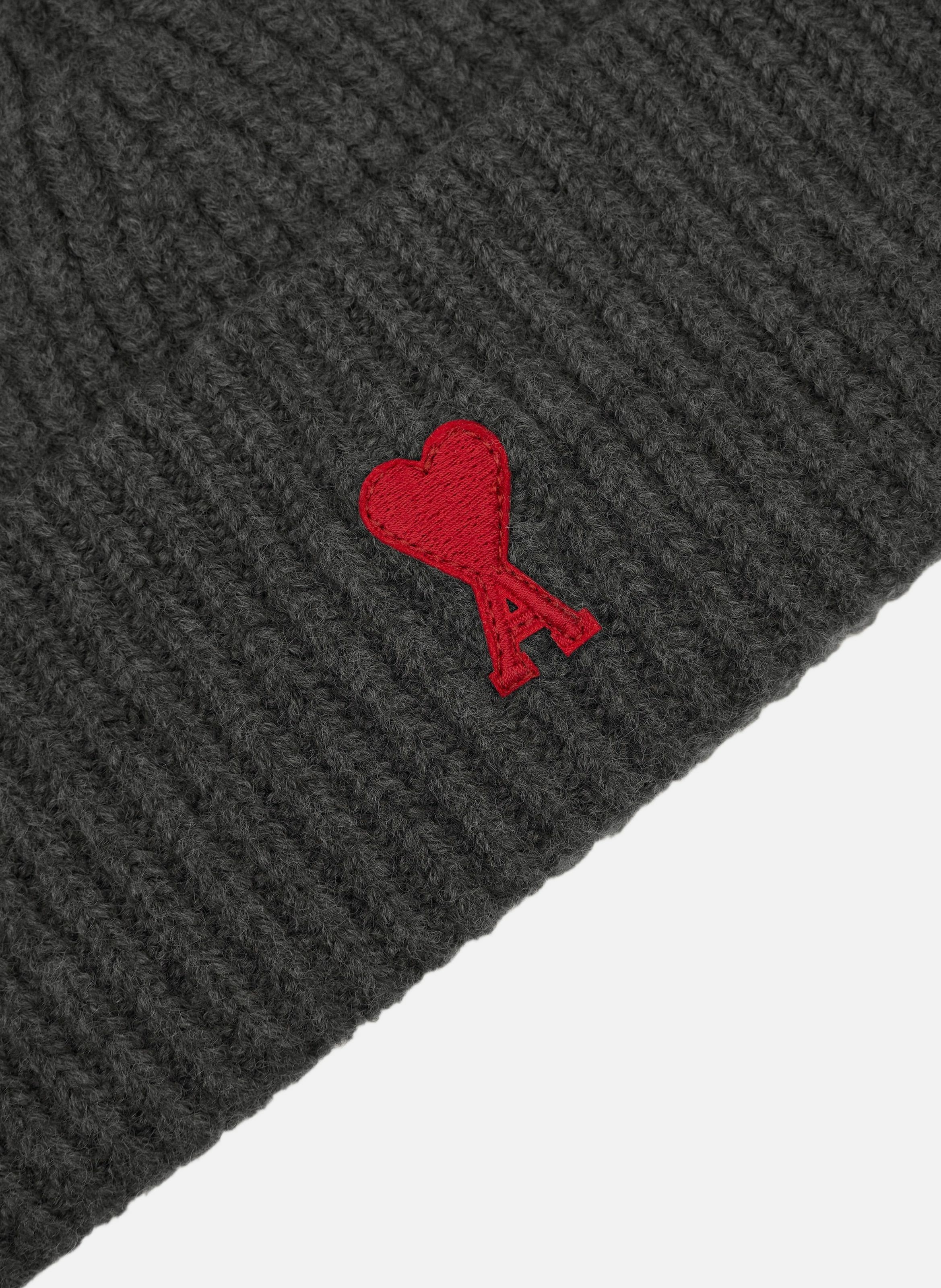 Bonnet ami de coeur rouge unisexe AMI PARIS Gris