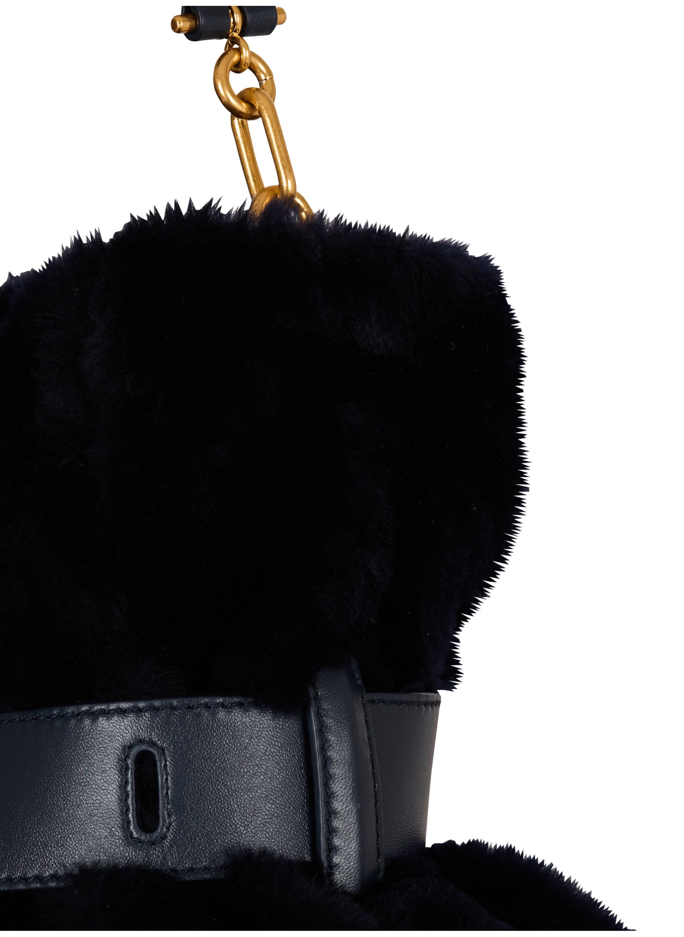 Sac anthem medium en shearling BALMAIN Bleu