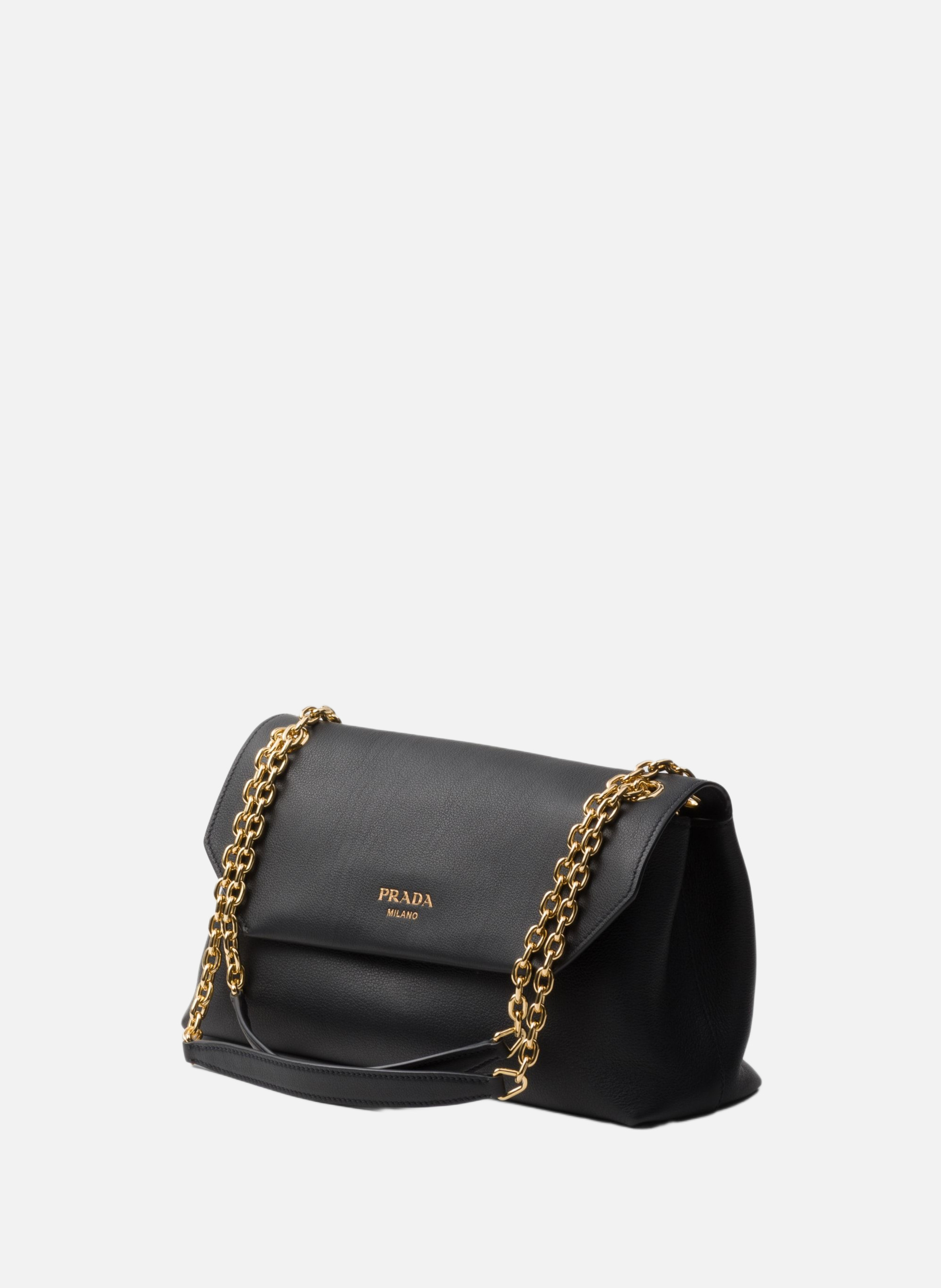 Sac porté épaule en cuir prada doux PRADA Noir