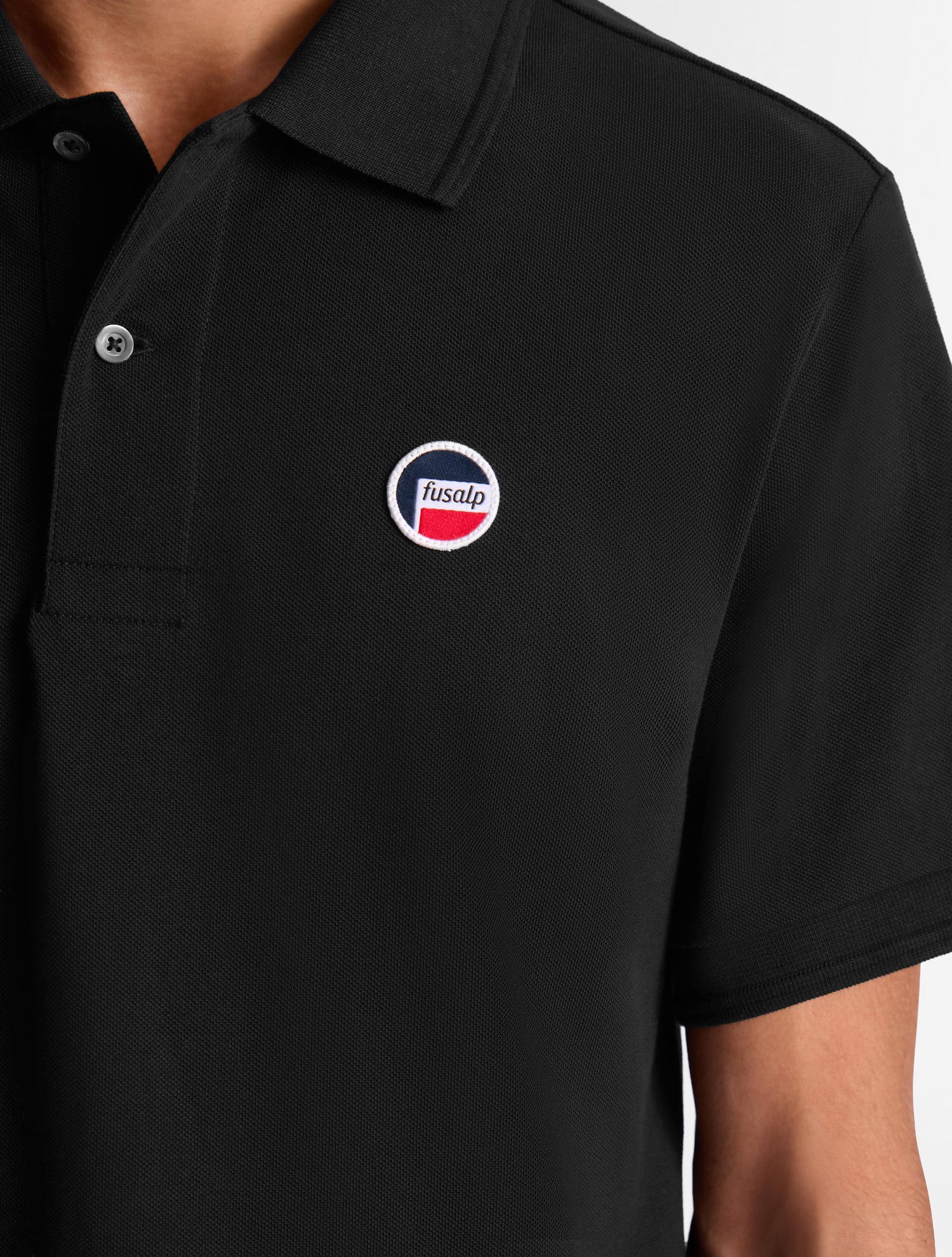 Polo manches courtes gerlo col polo coupe regular FUSALP Noir