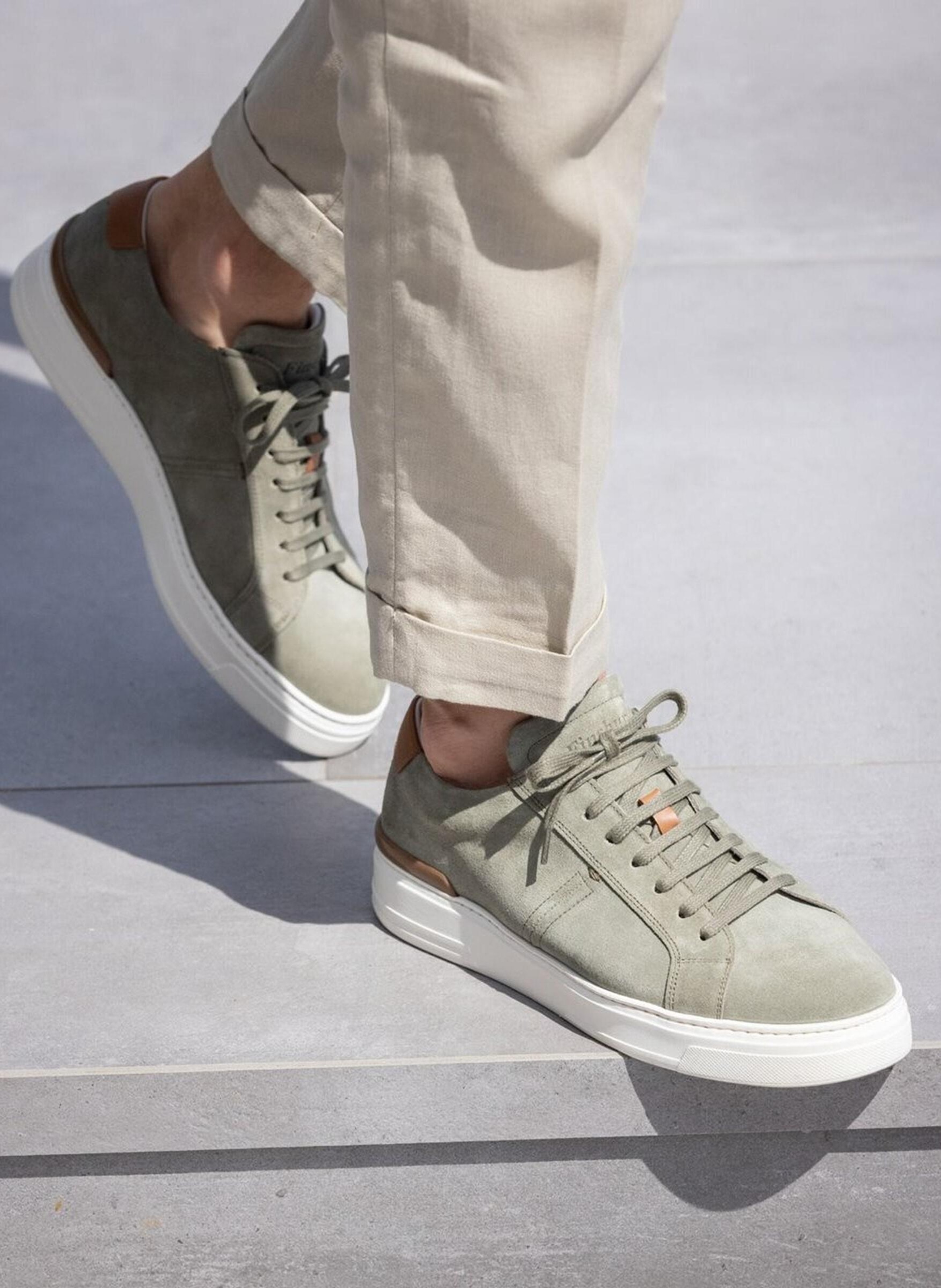 Sneakers daim riva FINSBURY Vert