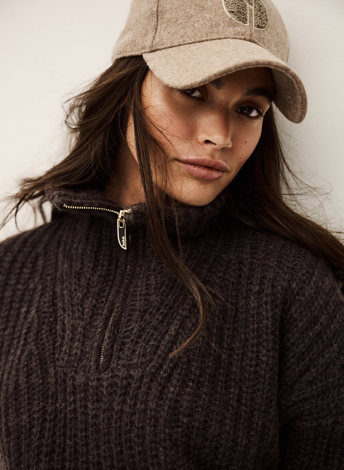 Pull col camionneur en laine mélangée beltane BA&SH Marron