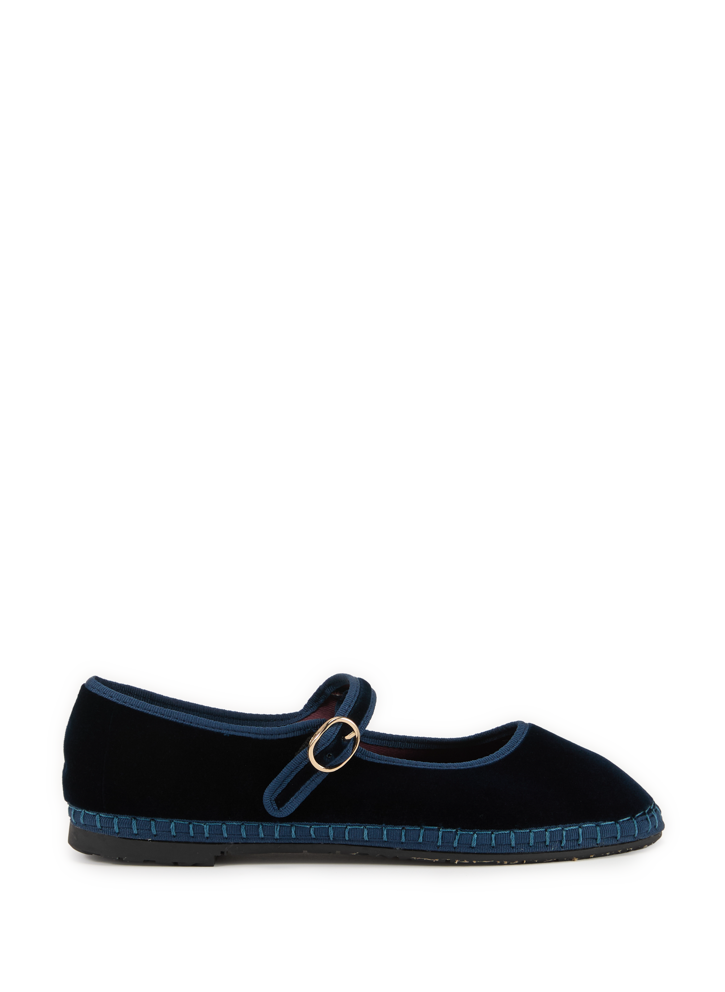FLABELUS Ballerines à boucle ajustable en coton mélangé Bleu