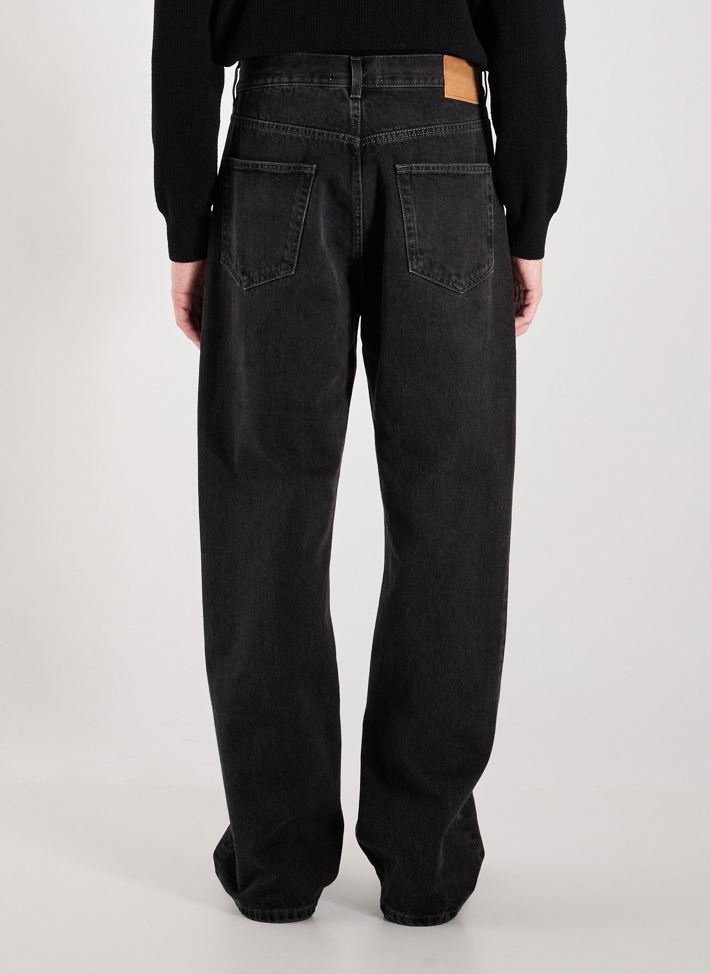Relaxed straight-leg cotton jeans JEANERICA DENIM Black