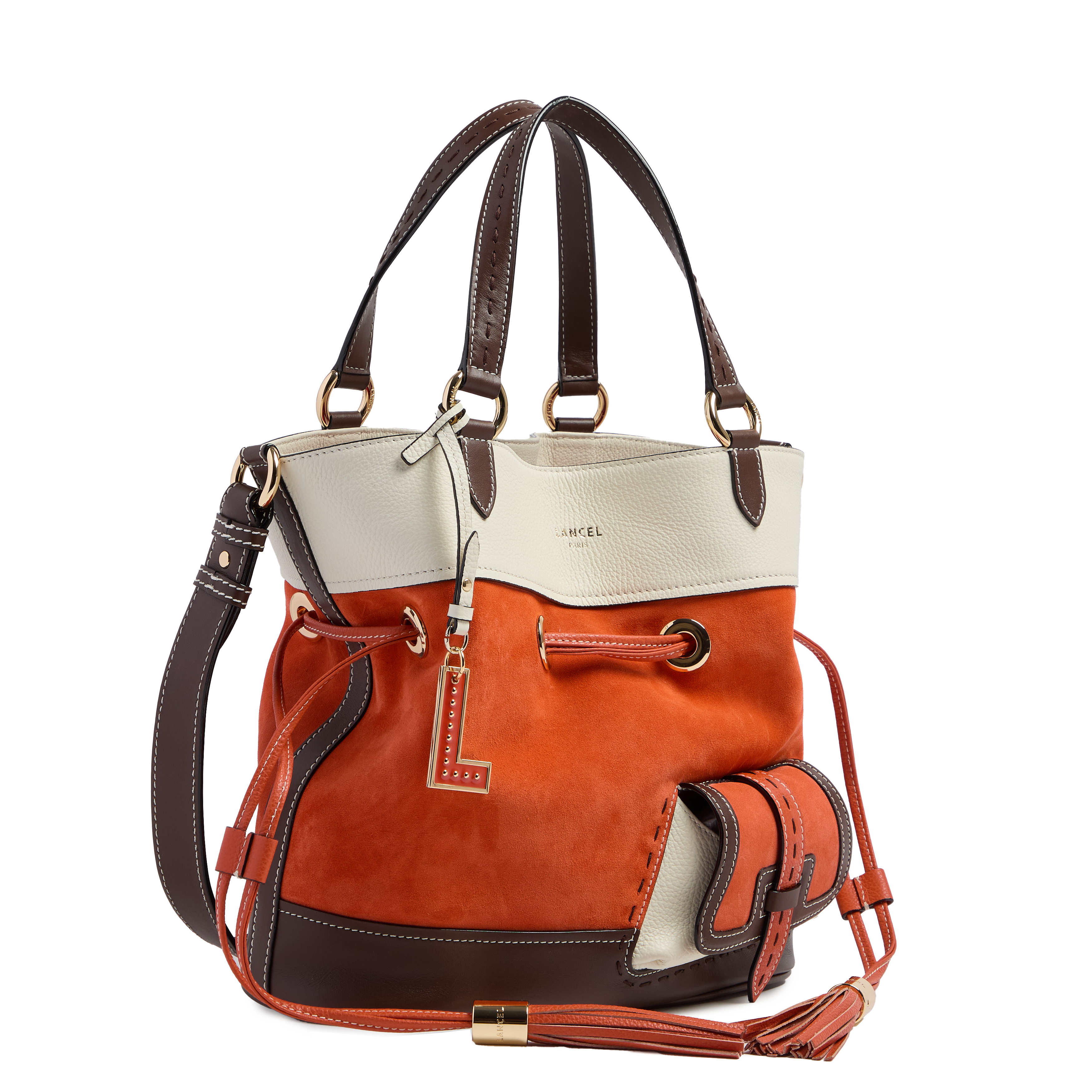 Sac seau m premier flirt de lancel en cuir LANCEL Orange