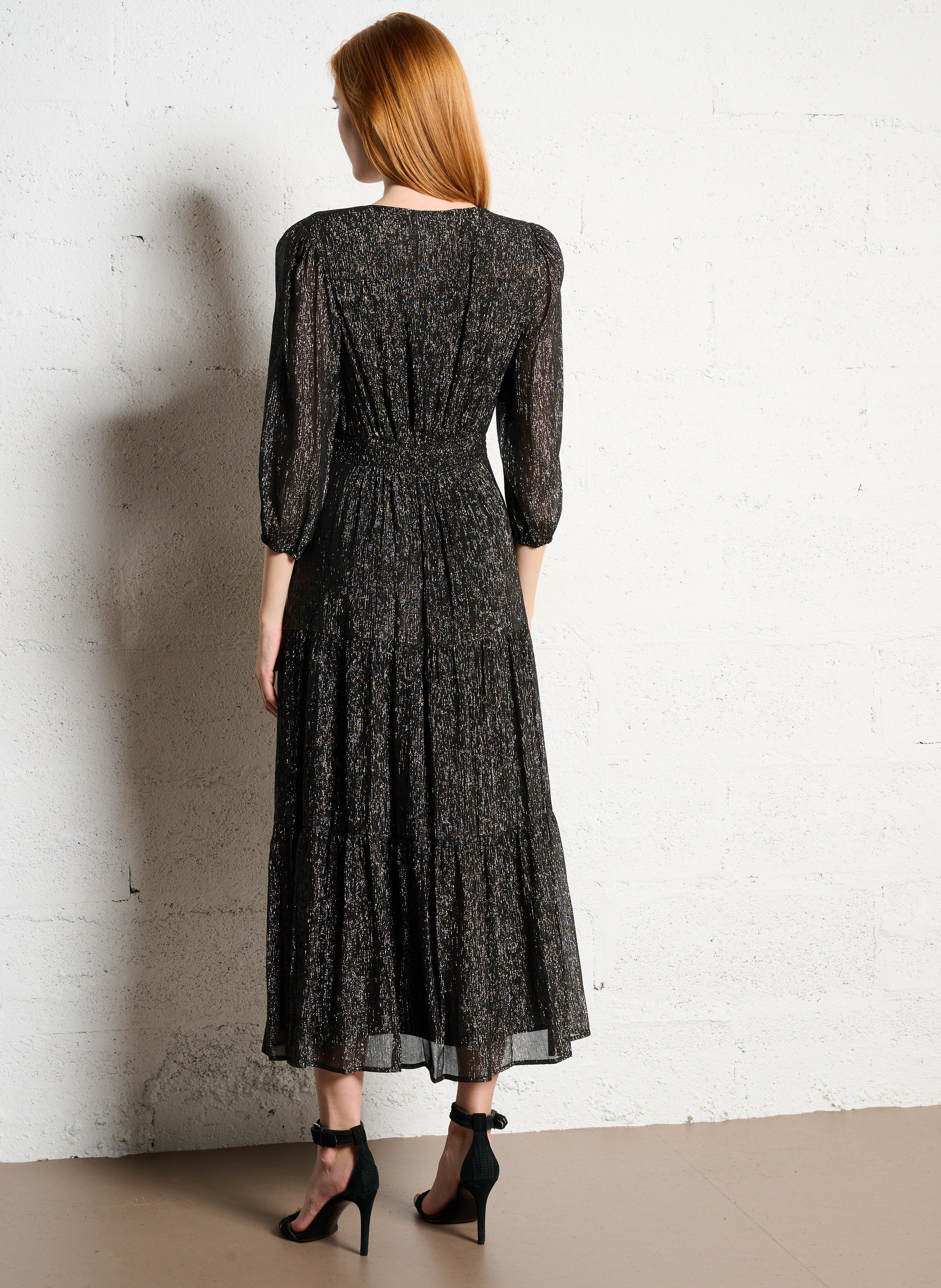 Robe longue col v loumia MAISON 123 Noir