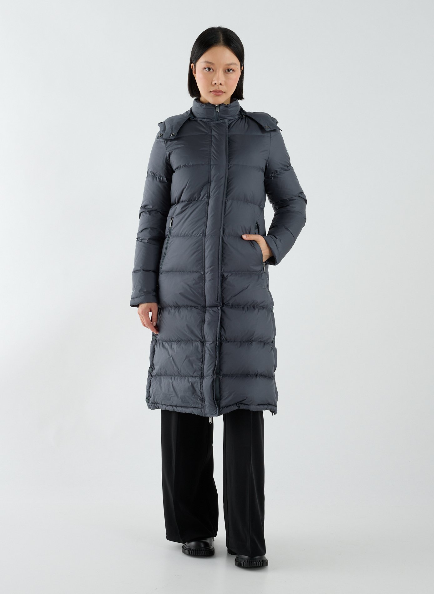 Veste matelassée longue à col montant JOTT Bleu