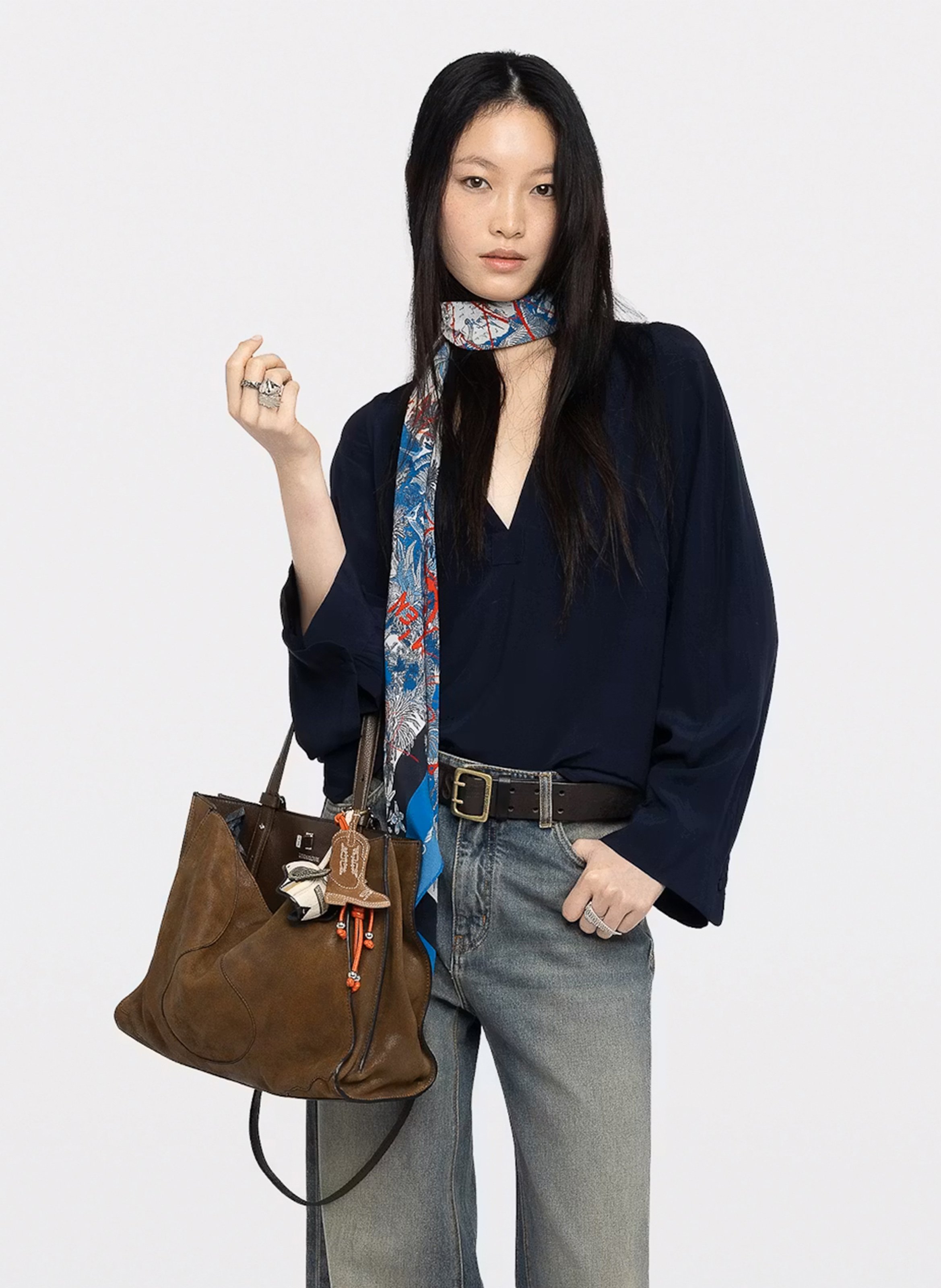 Top droit col v torny ZADIG&VOLTAIRE Bleu