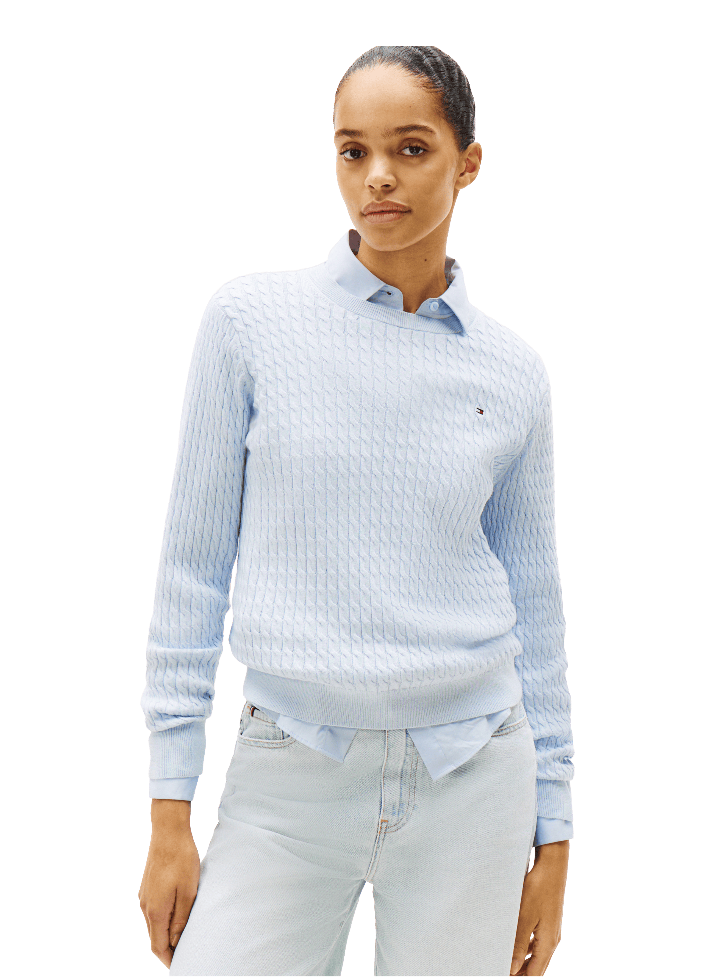 Cable-knit cotton Jumper TOMMY HILFIGER Blue