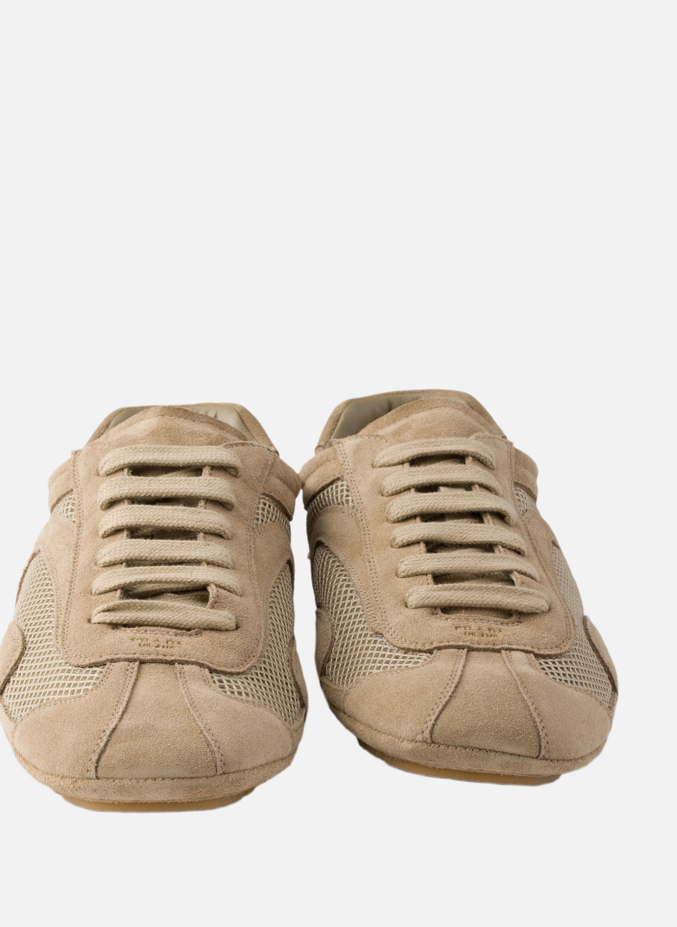 Sneakers montecarlo re-edition 2005 en daim et mes PRADA Beige