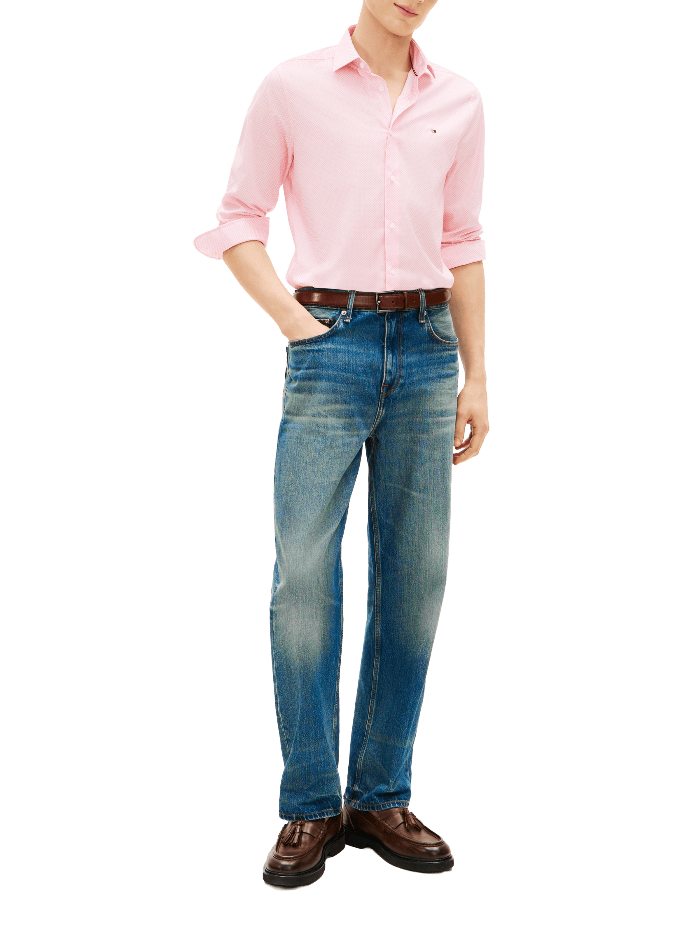Straight cotton blend Shirt TOMMY HILFIGER Pink