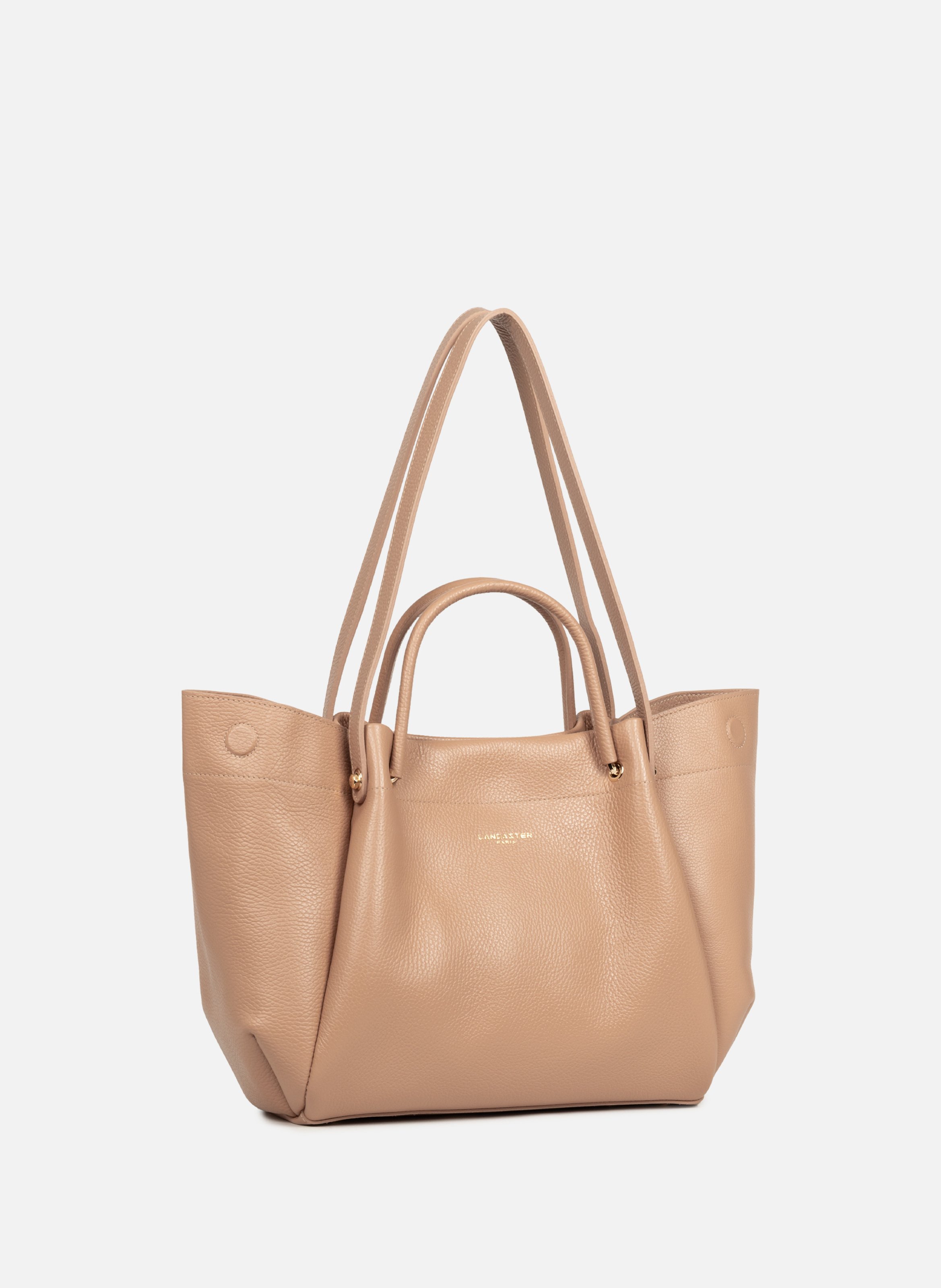 Extra large tote bag - foulonné double louisa LANCASTER Beige