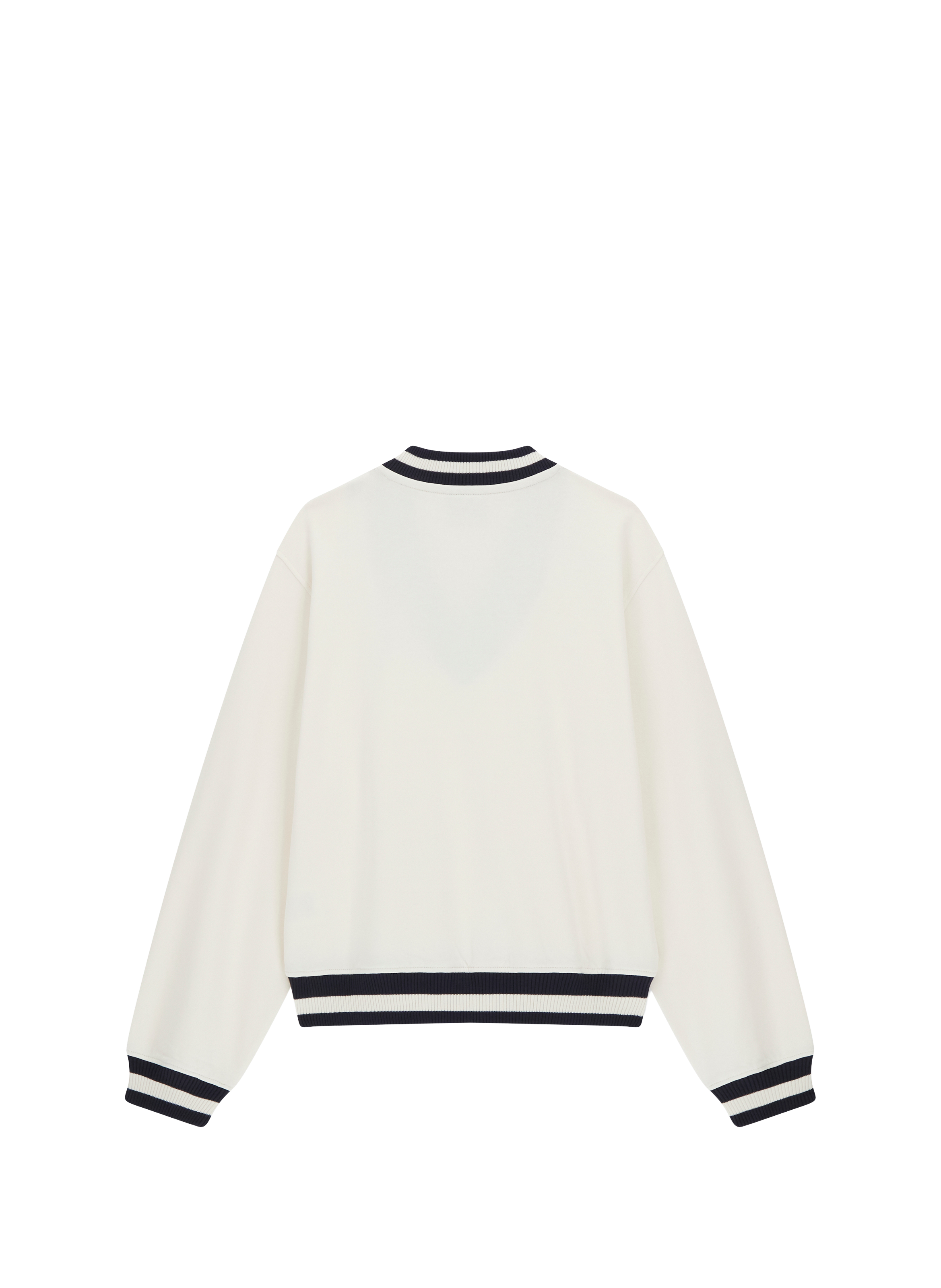 Trui met V-hals en geborduurd logodetail van een katoenmix. GUESS Beige