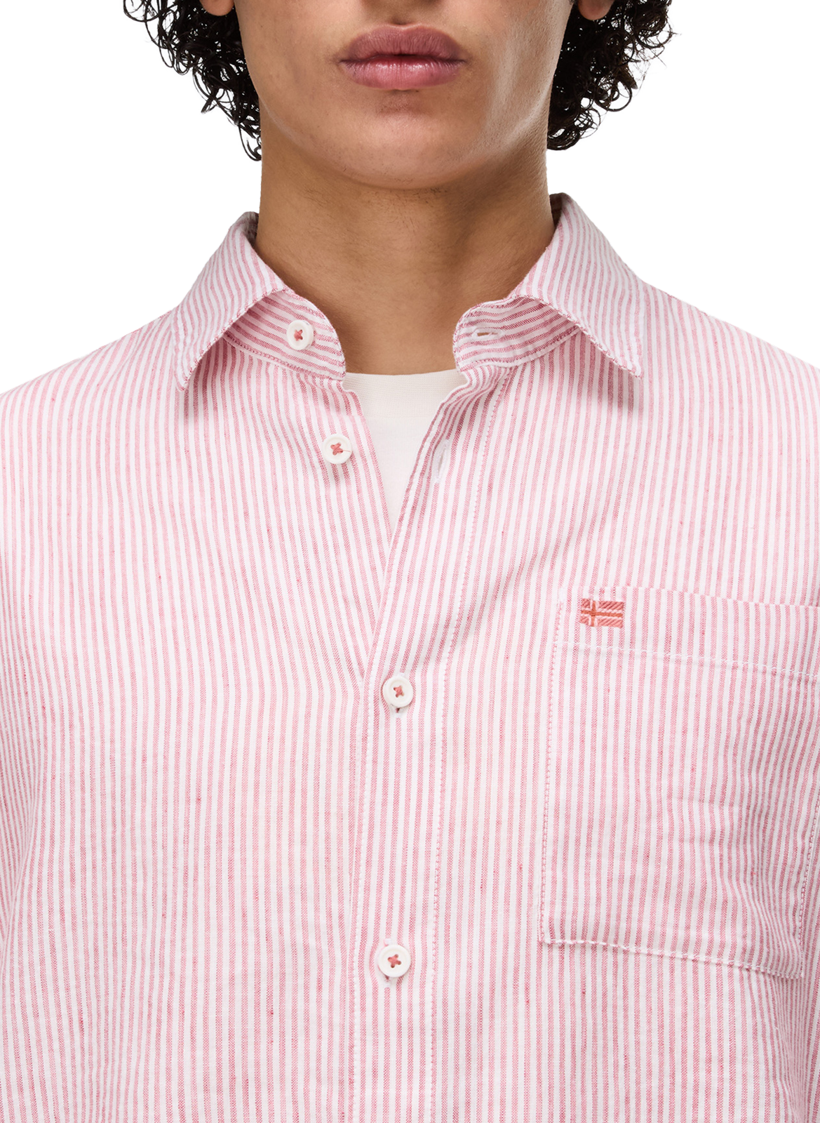 Chemise droite Brolio en coton et lin NAPAPIJRI Multicolore