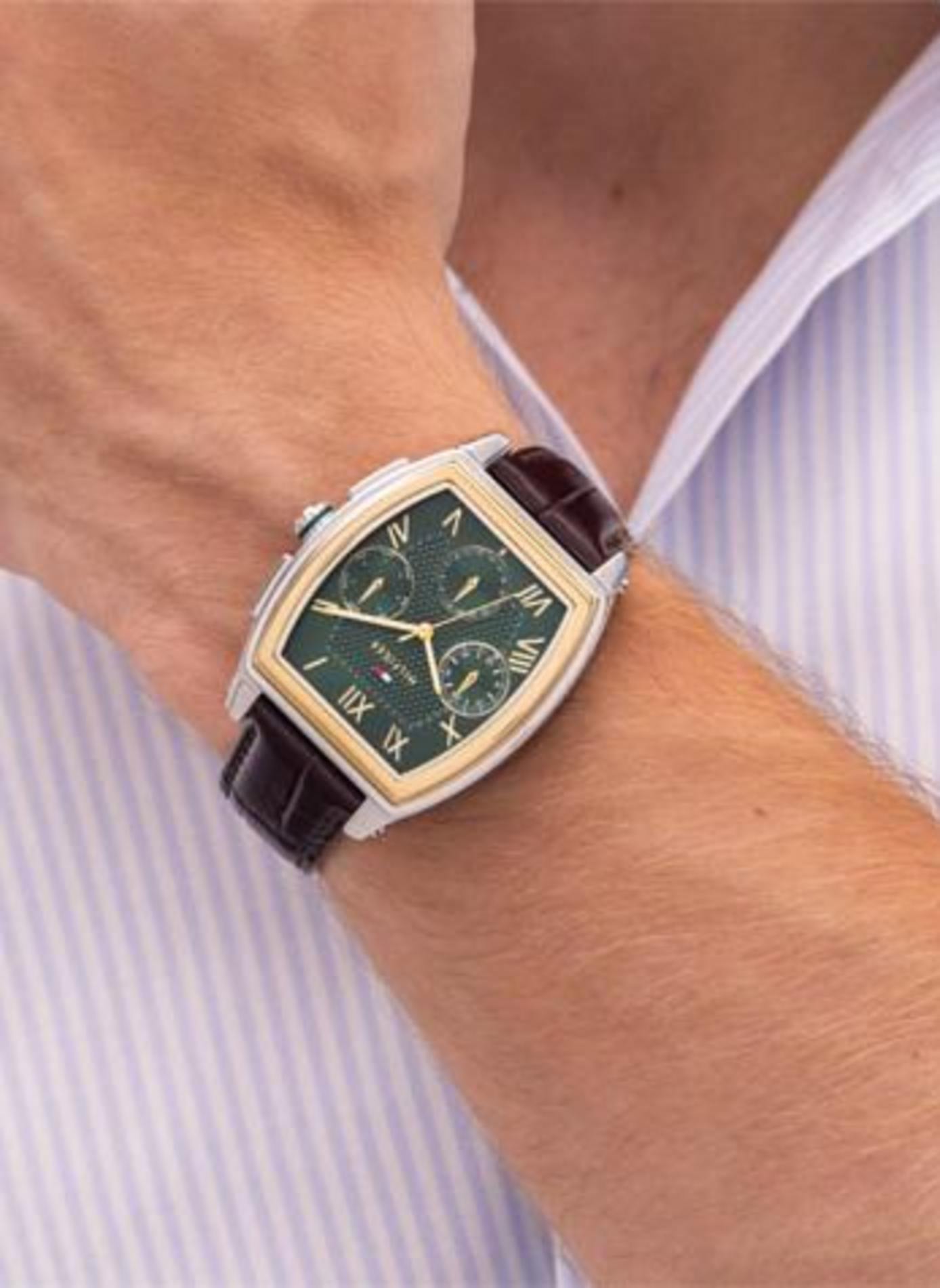 Montre TH-Oxford en cuir TOMMY HILFIGER MONTRES Marron