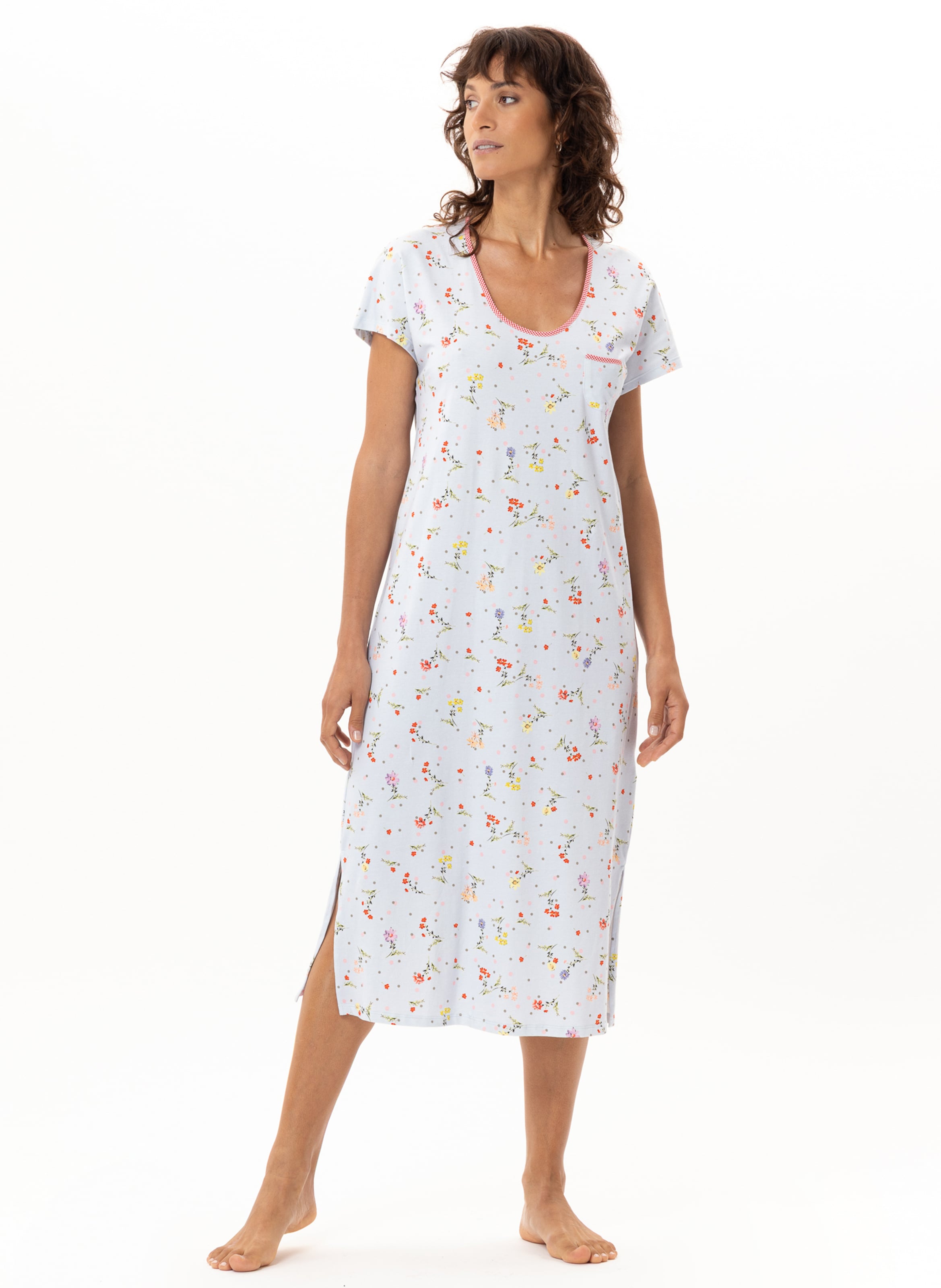 Chemise de nuit longue en coton daisy 211 LE CHAT Multicolore