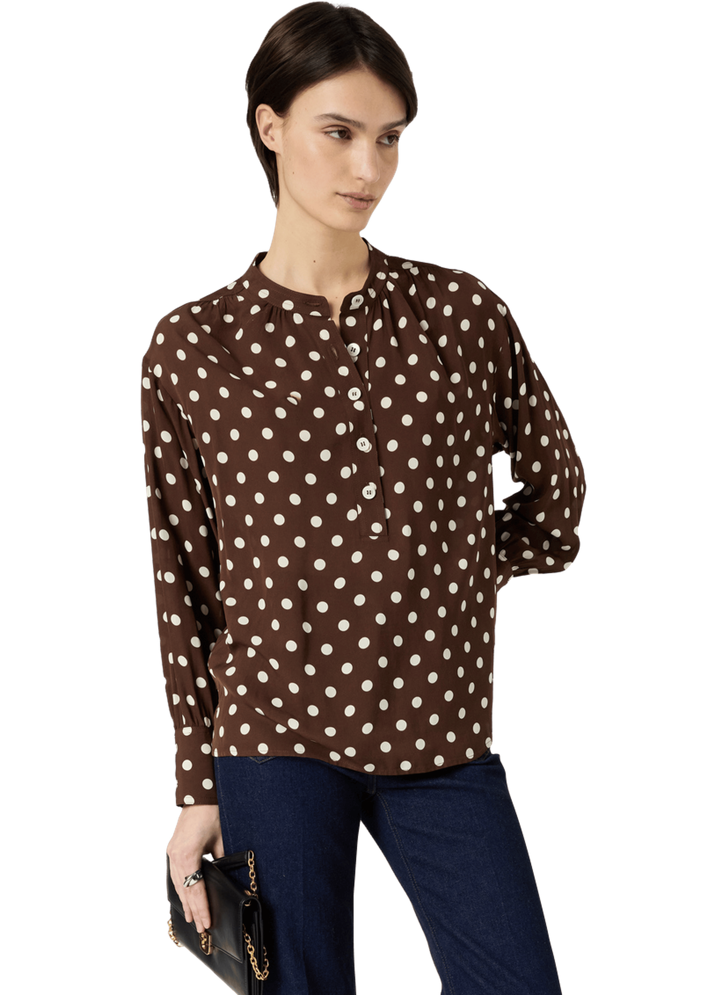 Blouse fluide à pois - cayane GERARD DAREL Marron