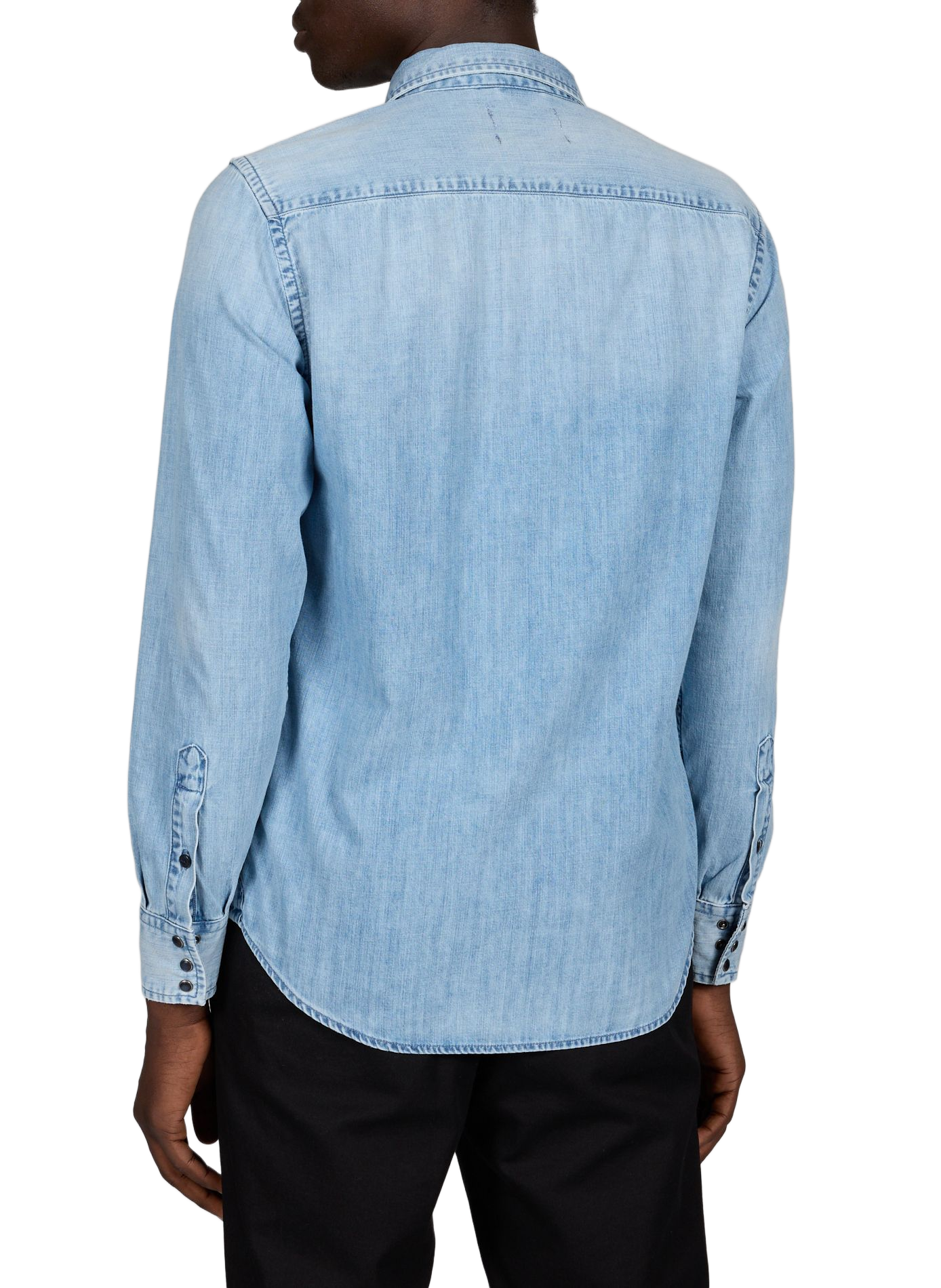 Chemise droite en denim de coton REPLAY Bleu