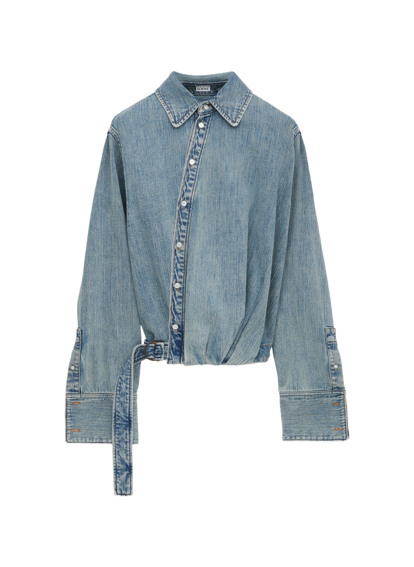 Draped denim shirt LOEWE Blue
