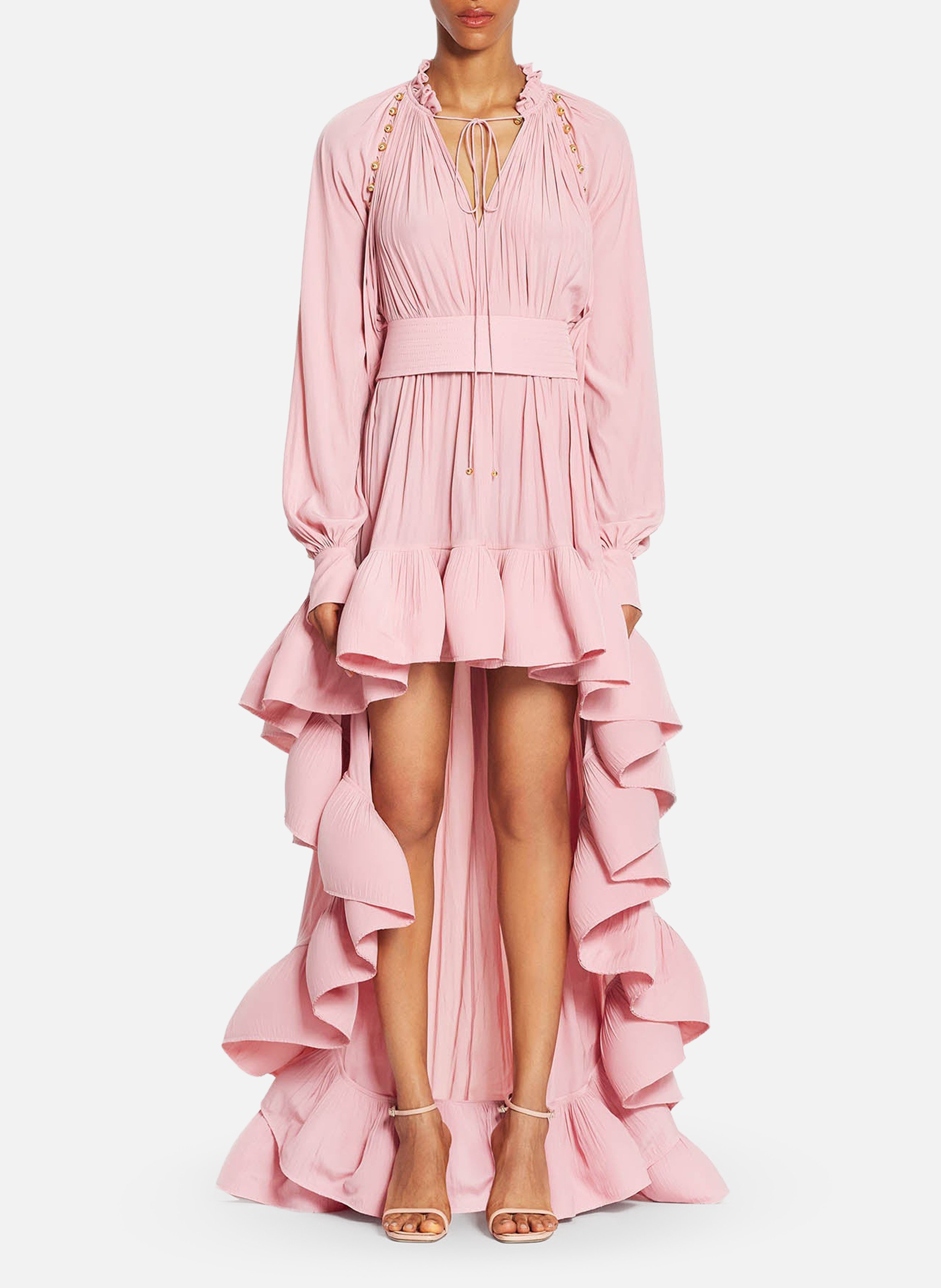 Robe charmeuse asymétrique LANVIN Rose