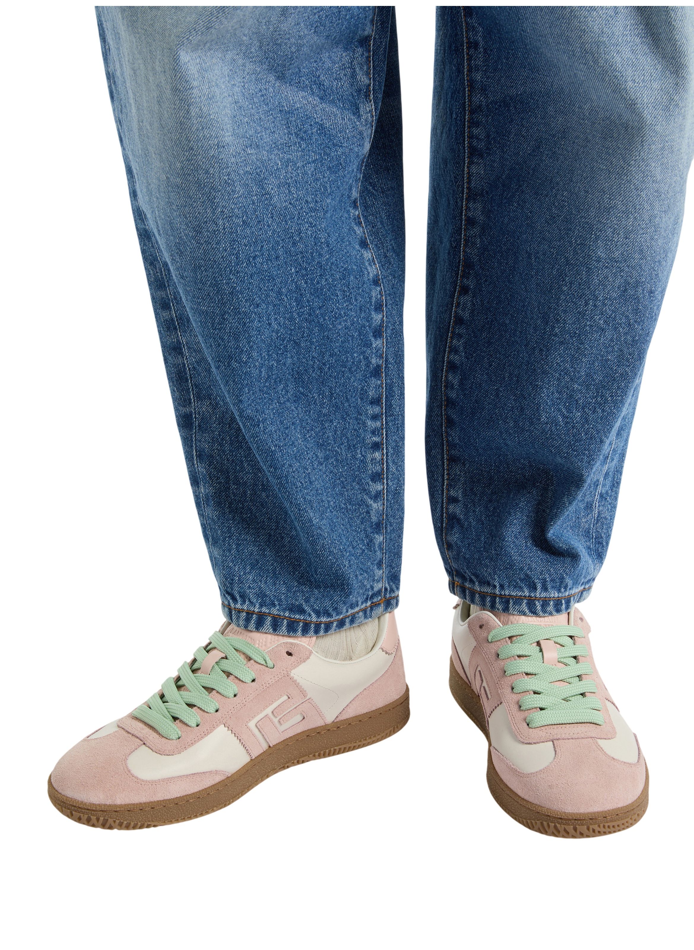 Baskets balmain swan en cuir lisse et suédé BALMAIN Multicolore