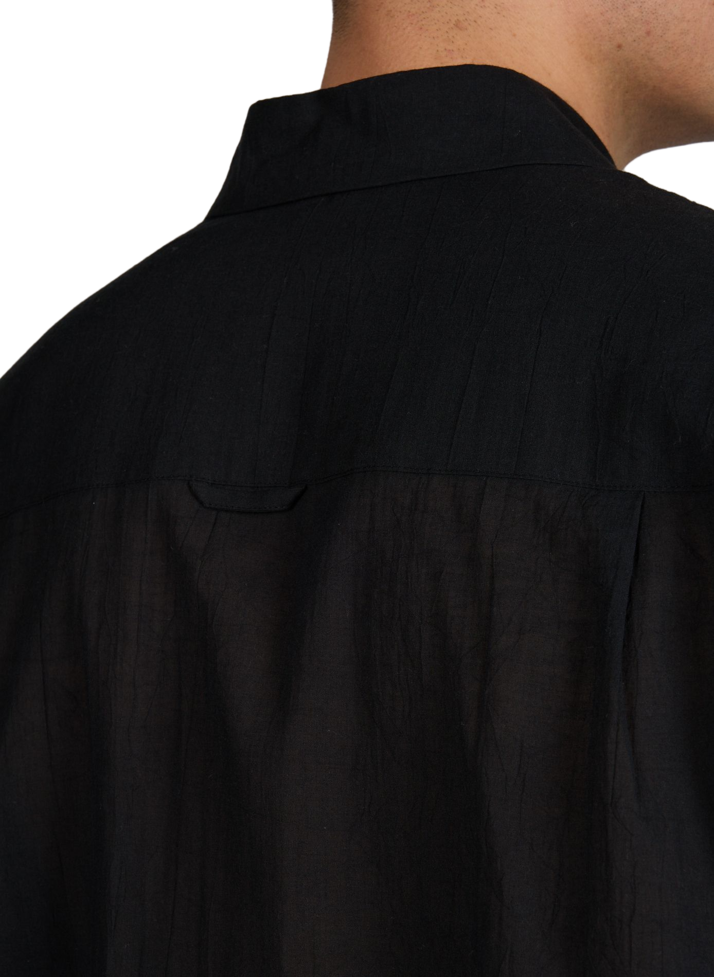 Chemise droite froissée en coton POST ARCHIVE FACTION Noir