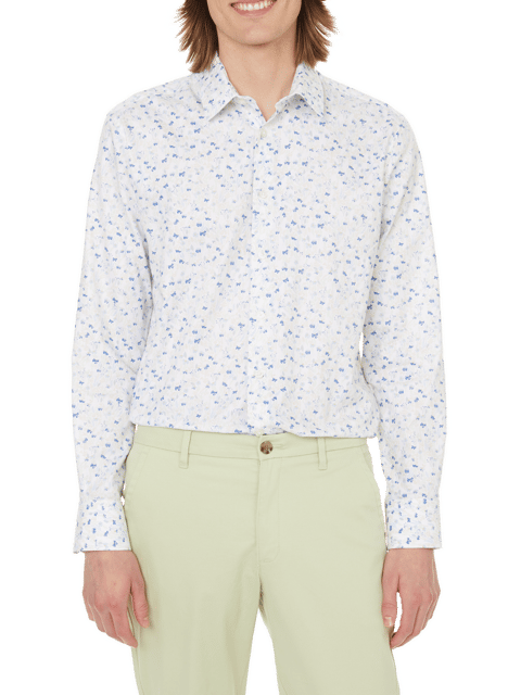 Printed cotton shirt  SELECTED White