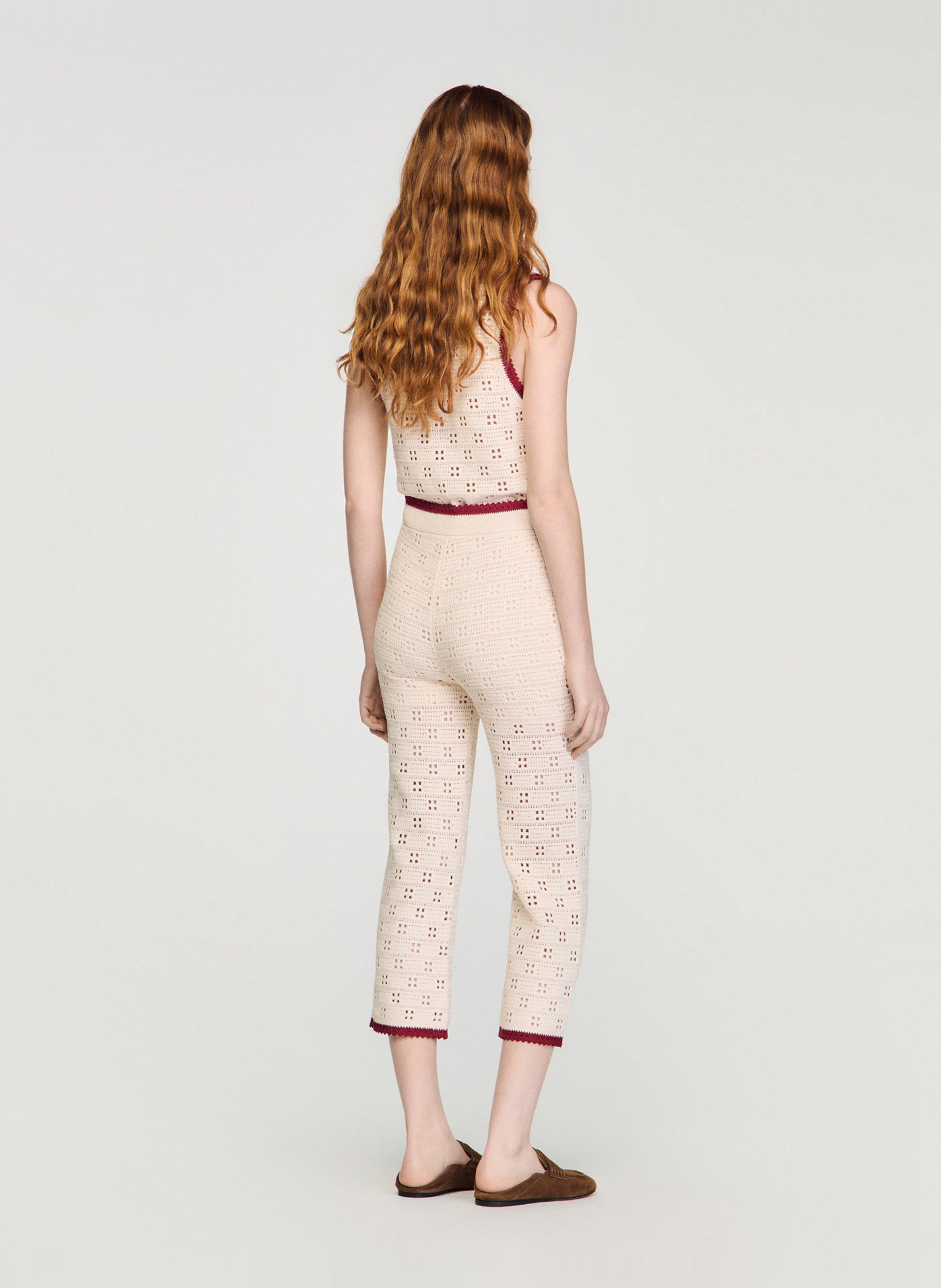 Pantacourt taille haute SANDRO Beige