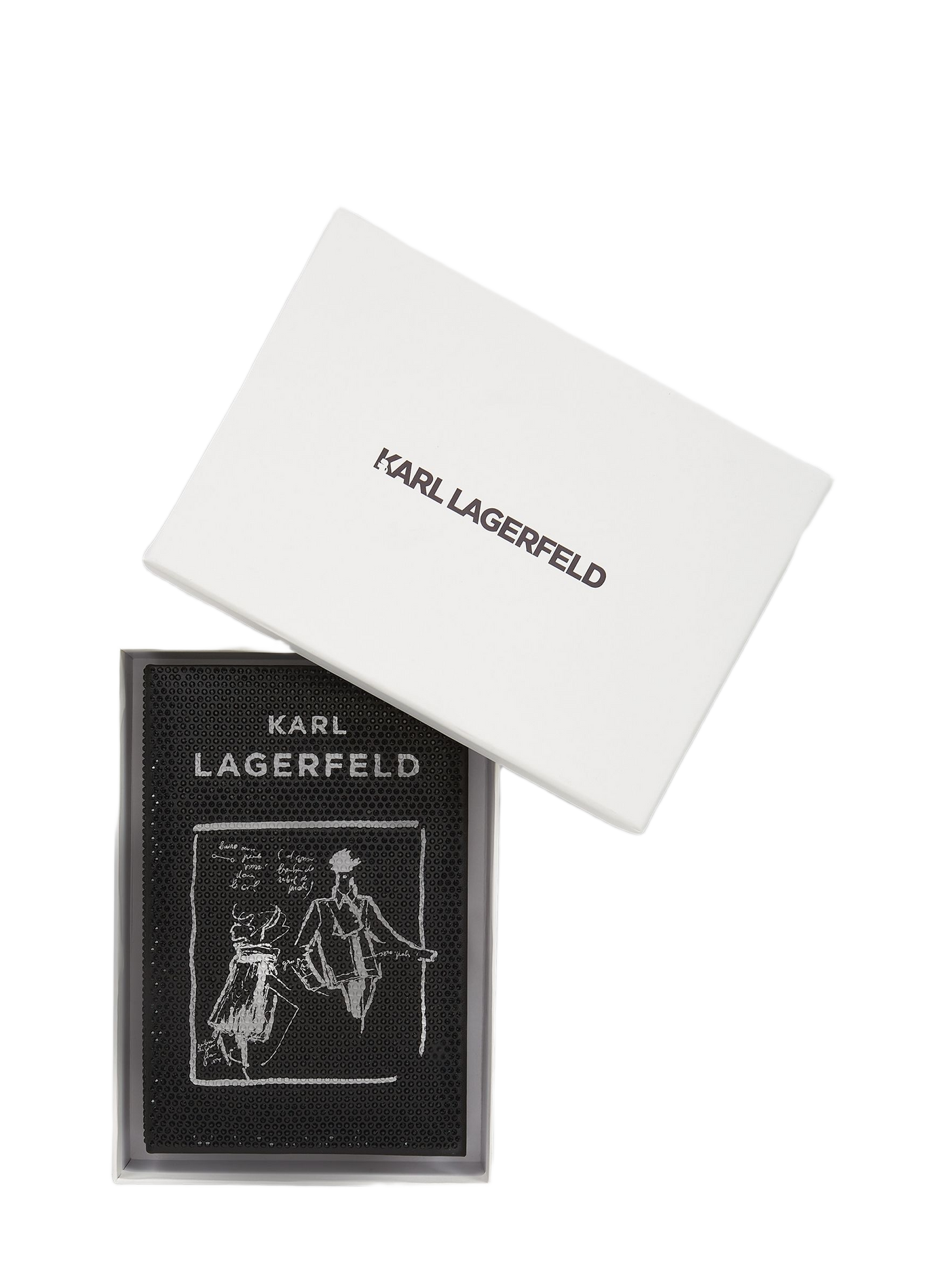 Lederclutch K/SOIREE BOOK MINAUDIERE KARL LAGERFELD Schwarz