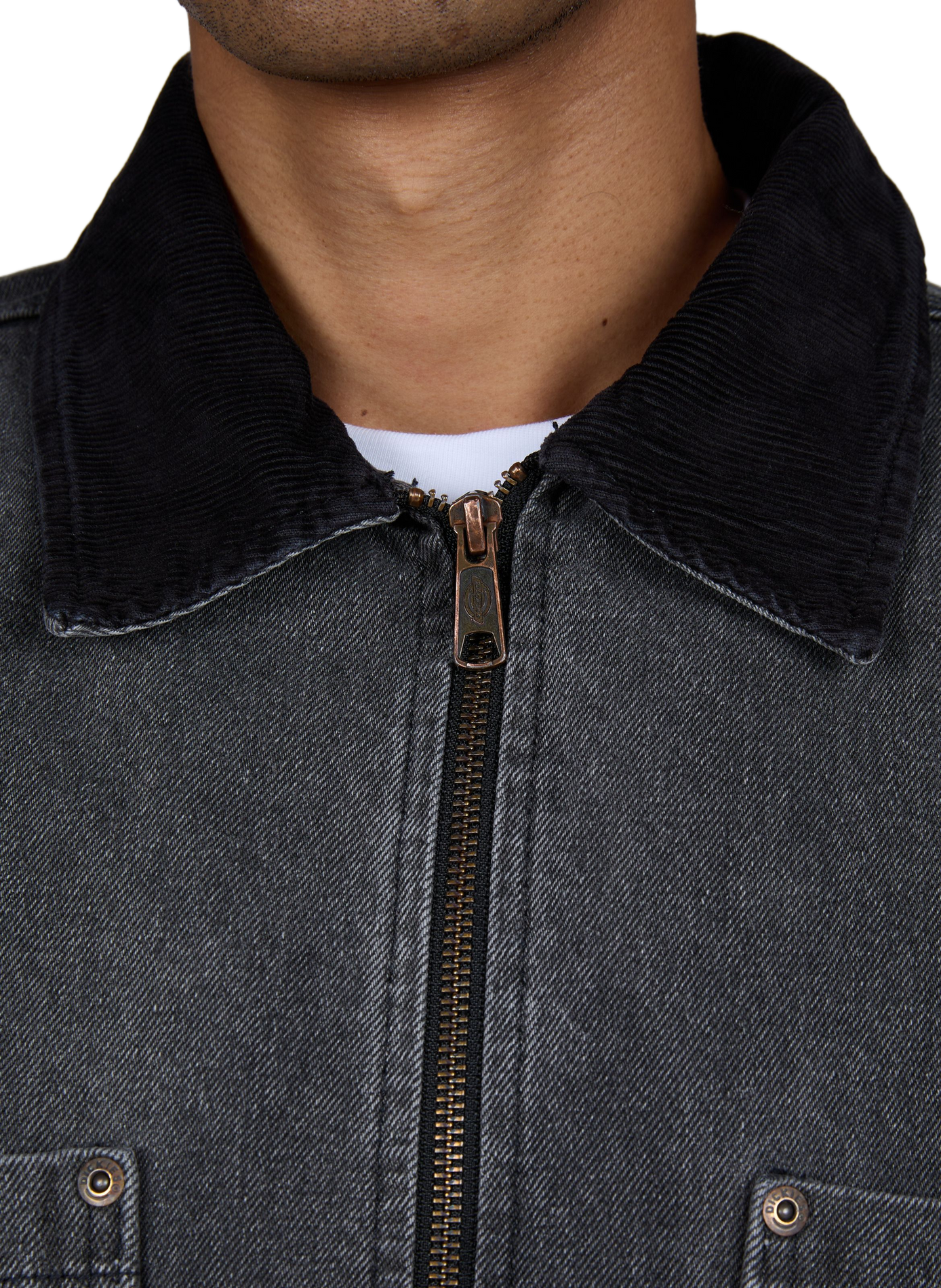 Gerade geschnittene Jeansjacke aus Baumwolle DICKIES Schwarz