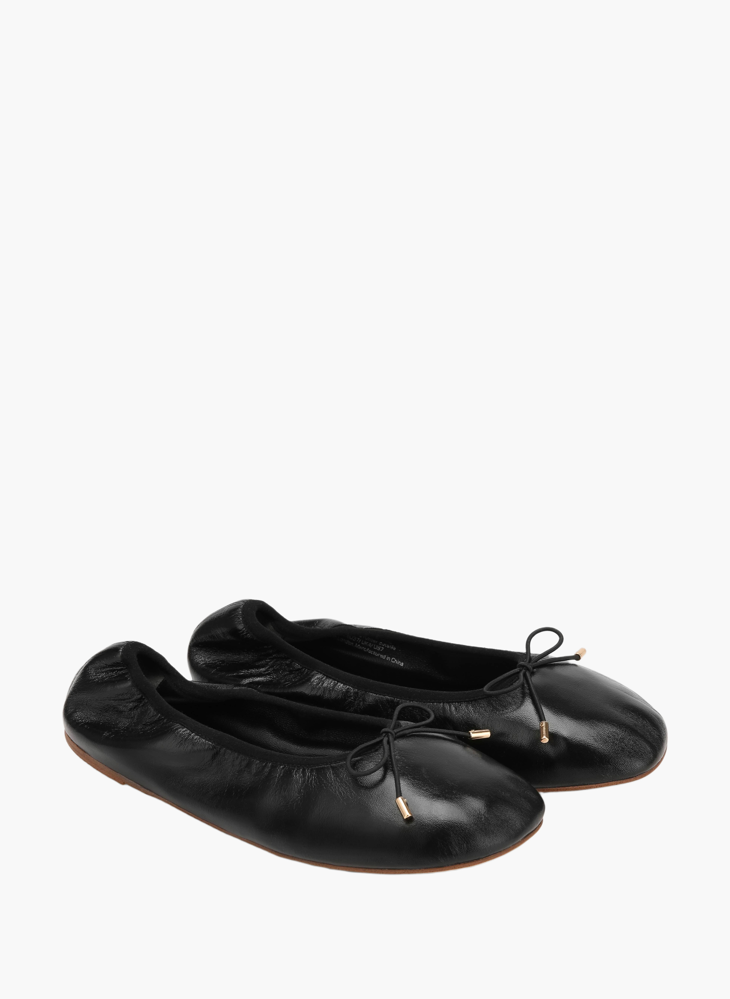 Scrunch ballerina's van leer NAKED WOLFE Zwart