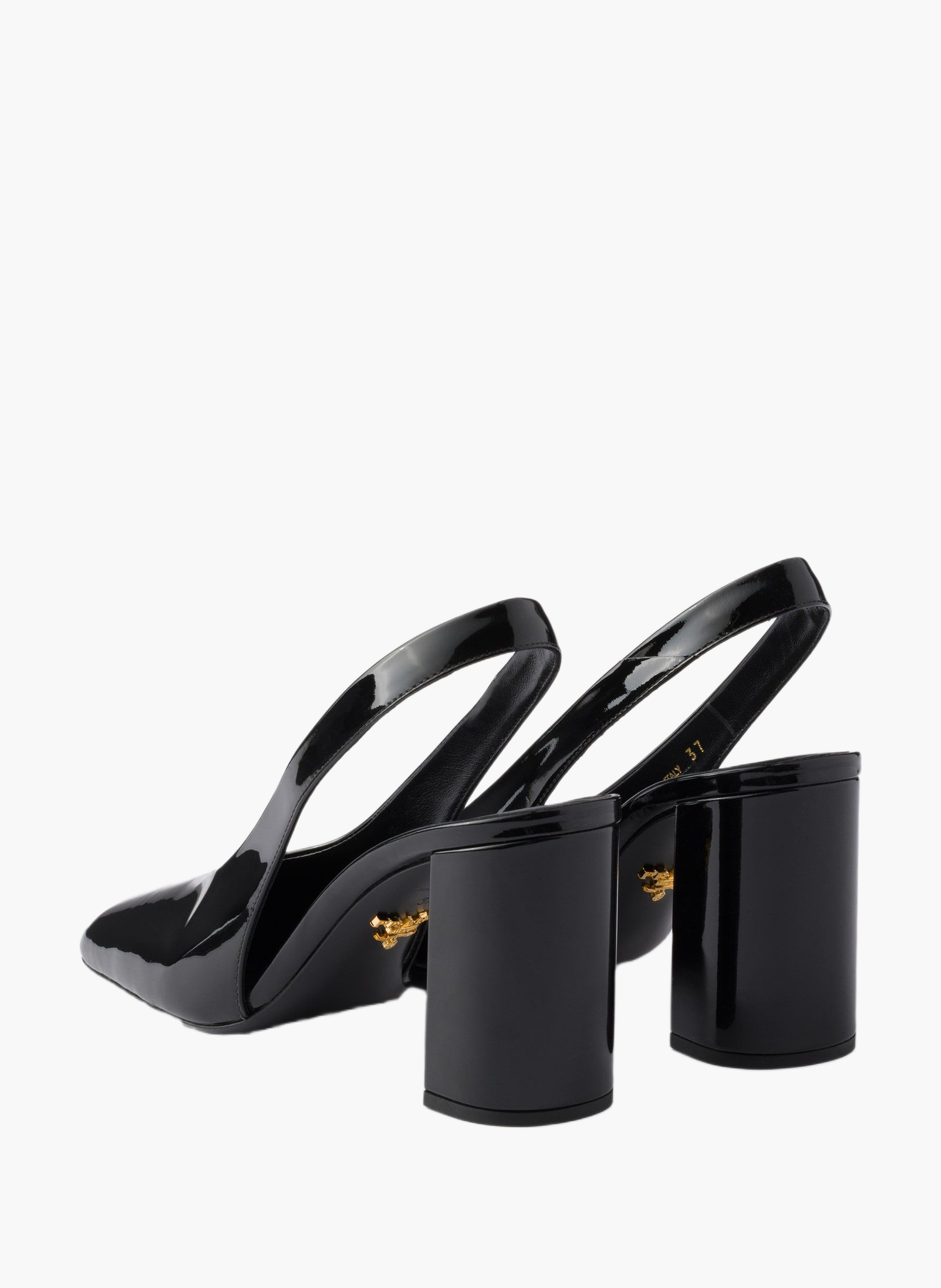Escarpins à bride arrière en cuir verni PRADA Noir