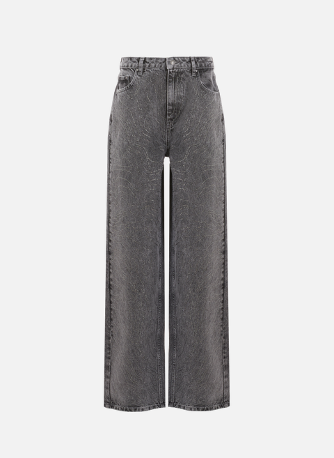 Wide jeans with embellishments GrayROTATE 