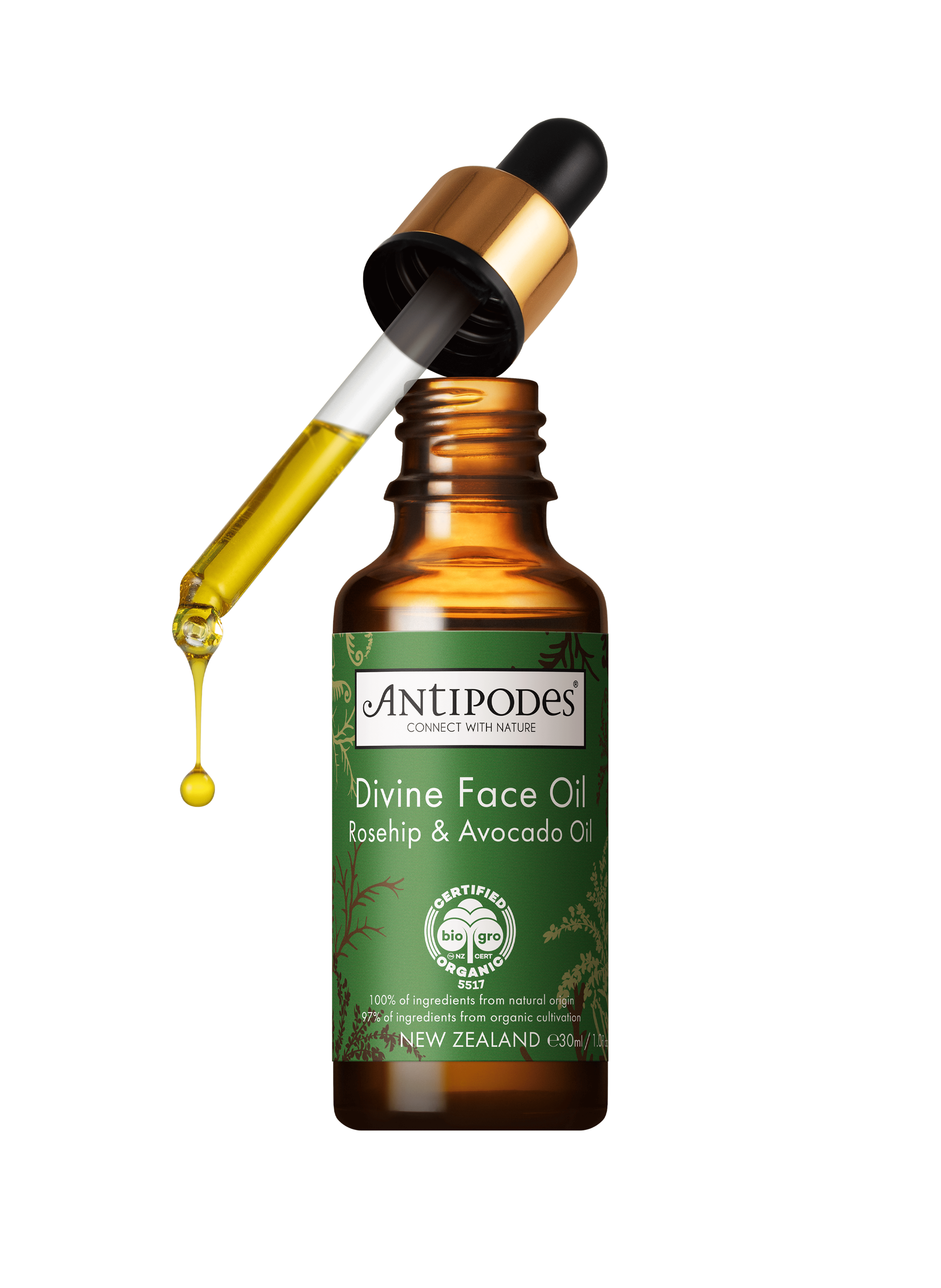 Divine - Huile visage cynorrhodon et avocat ANTIPODES No color