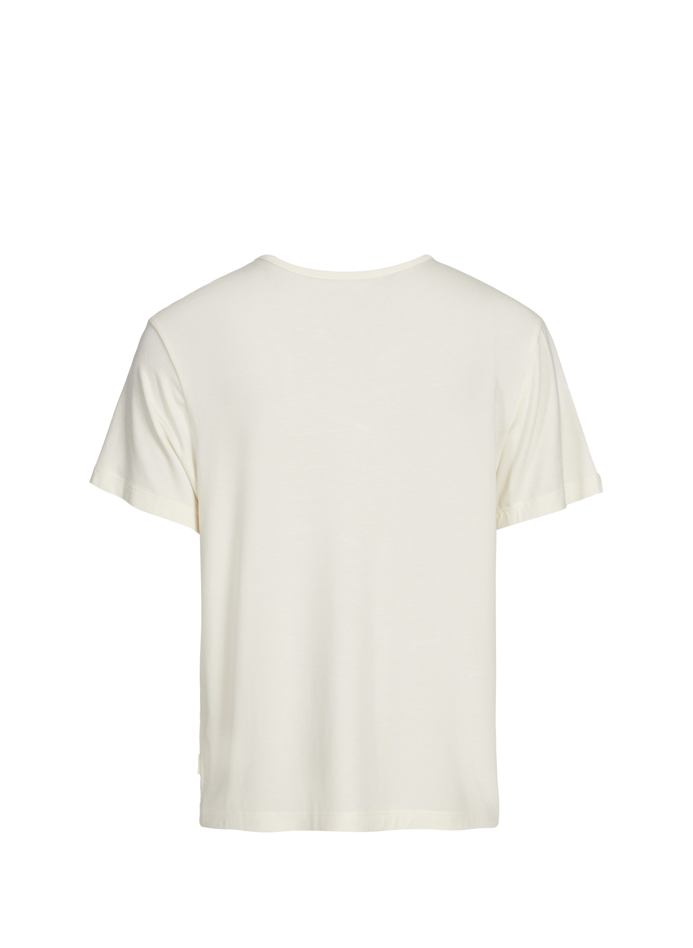 Straight round-neck T-shirt Beige