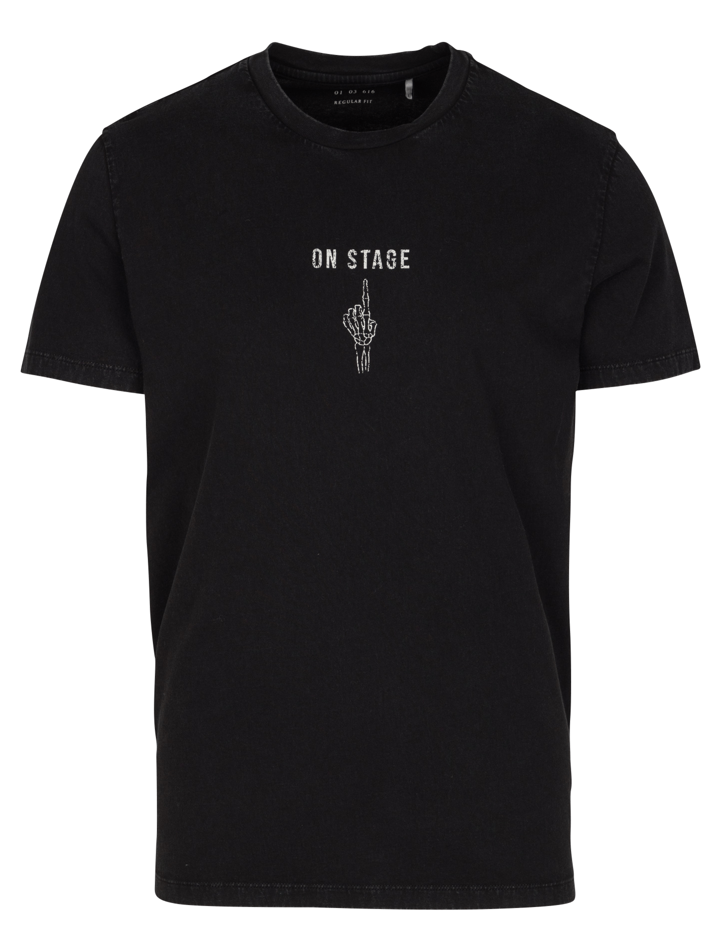 Tee-shirt droit en coton sérigraphié IKKS Noir