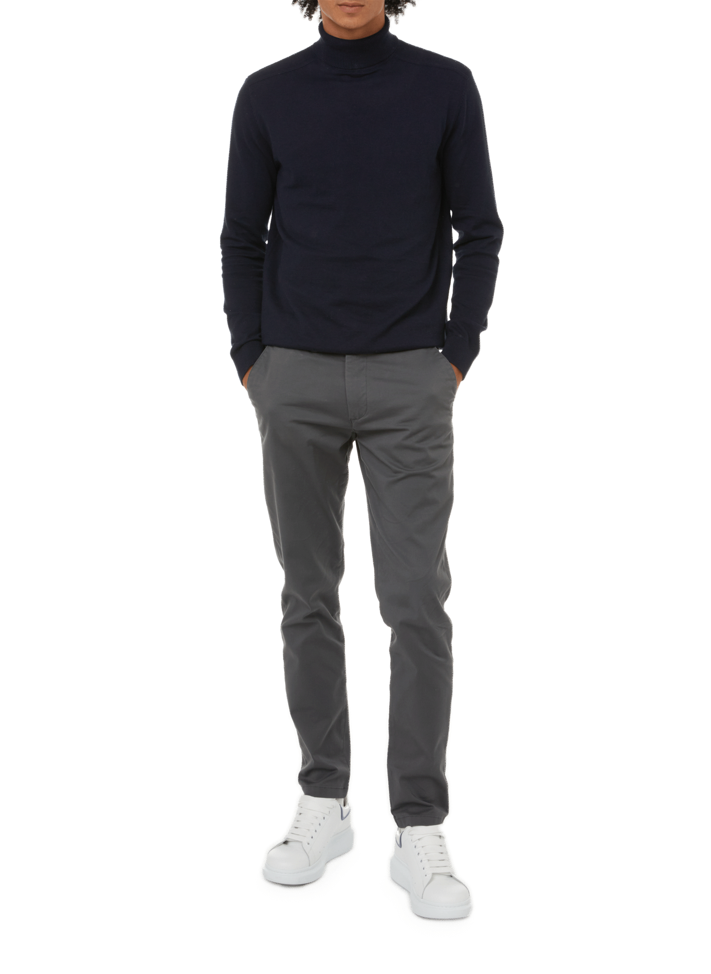 Cotton turtleneck jumper  SELECTED Blue