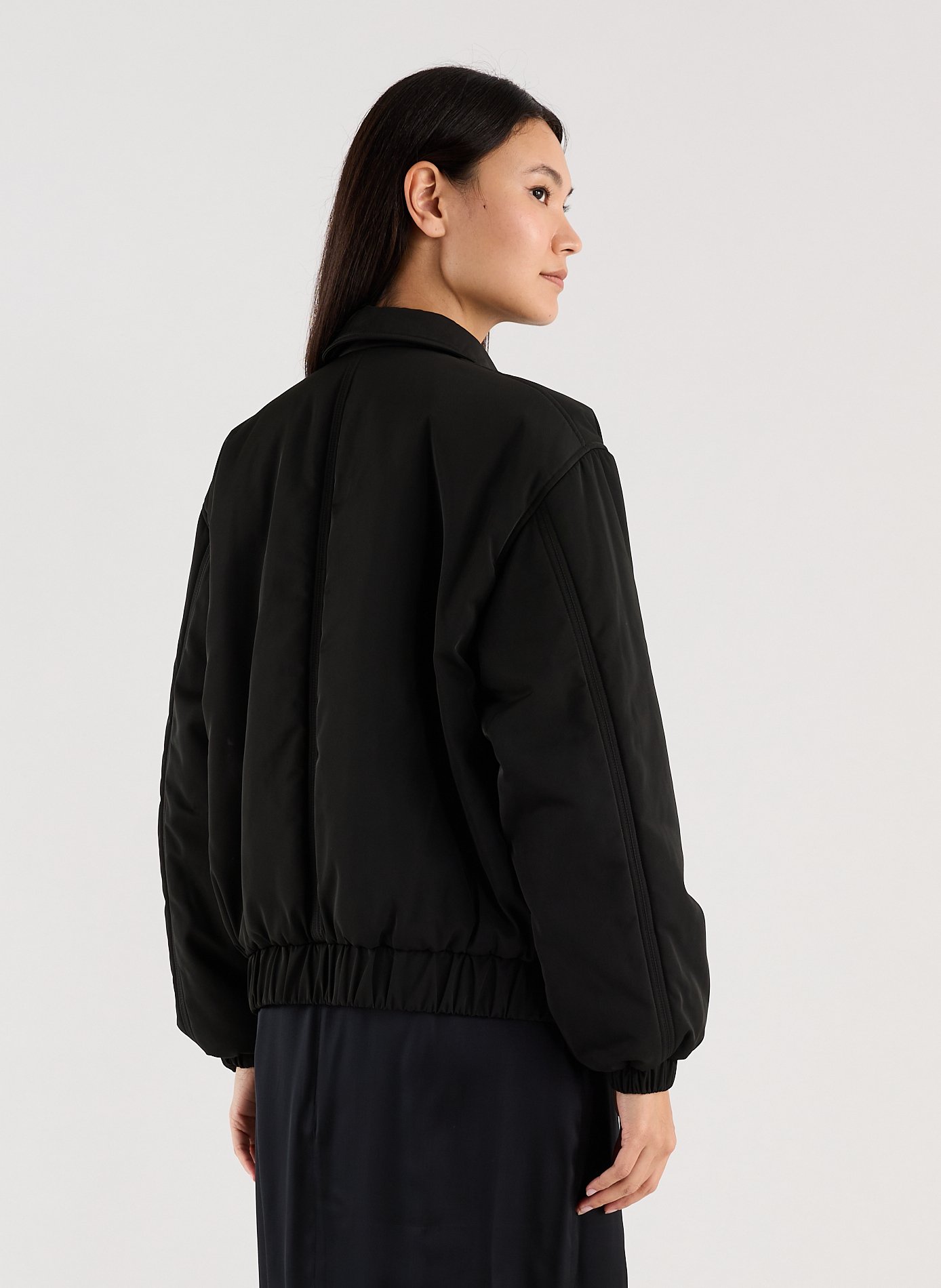 Veste bomber Womber courte col classique Noir