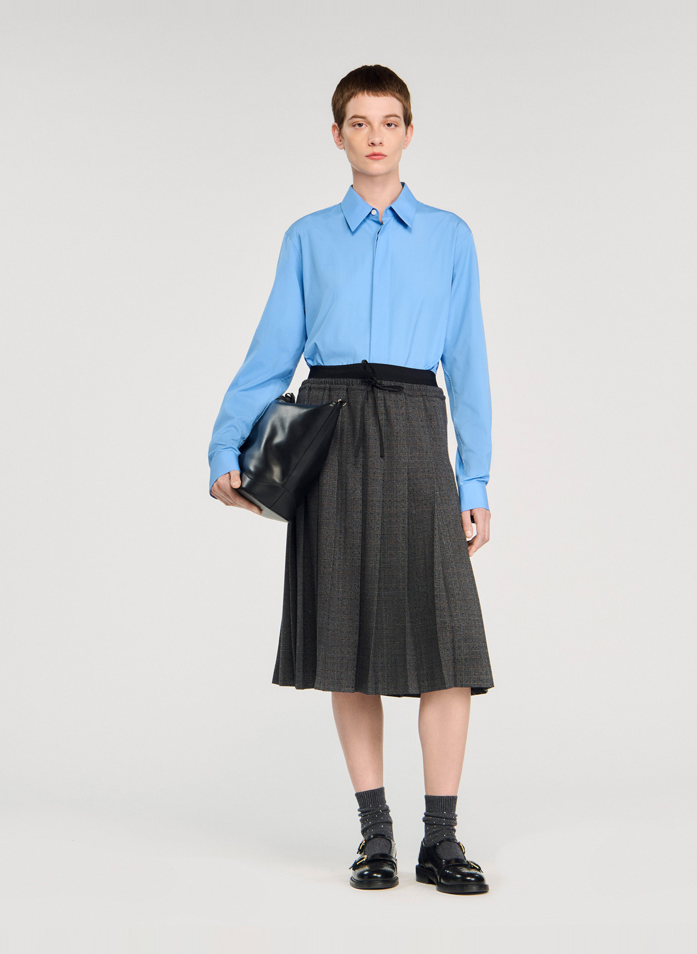 Jupe longue imprimée SANDRO Gris