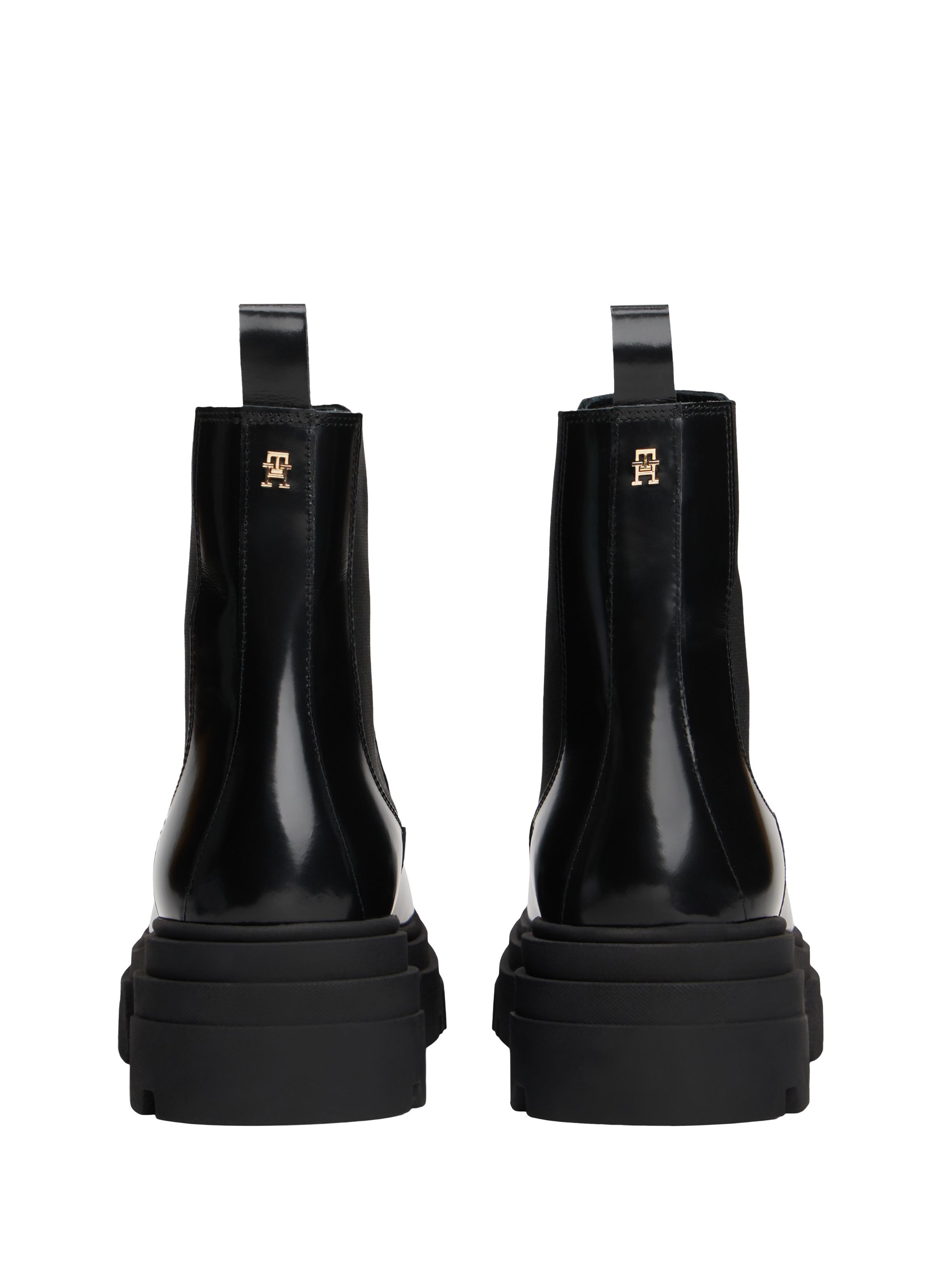 Bottines crantées en cuit TOMMY HILFIGER Noir