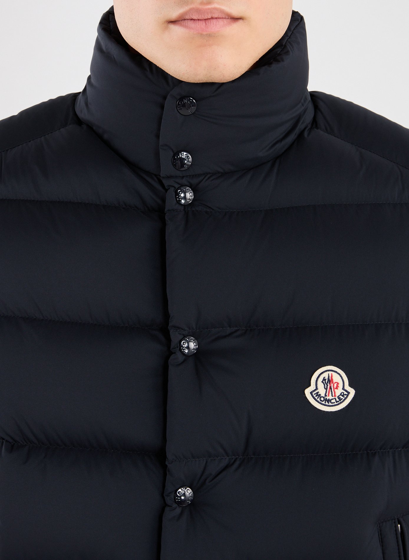 Leather gilet MONCLER Blue