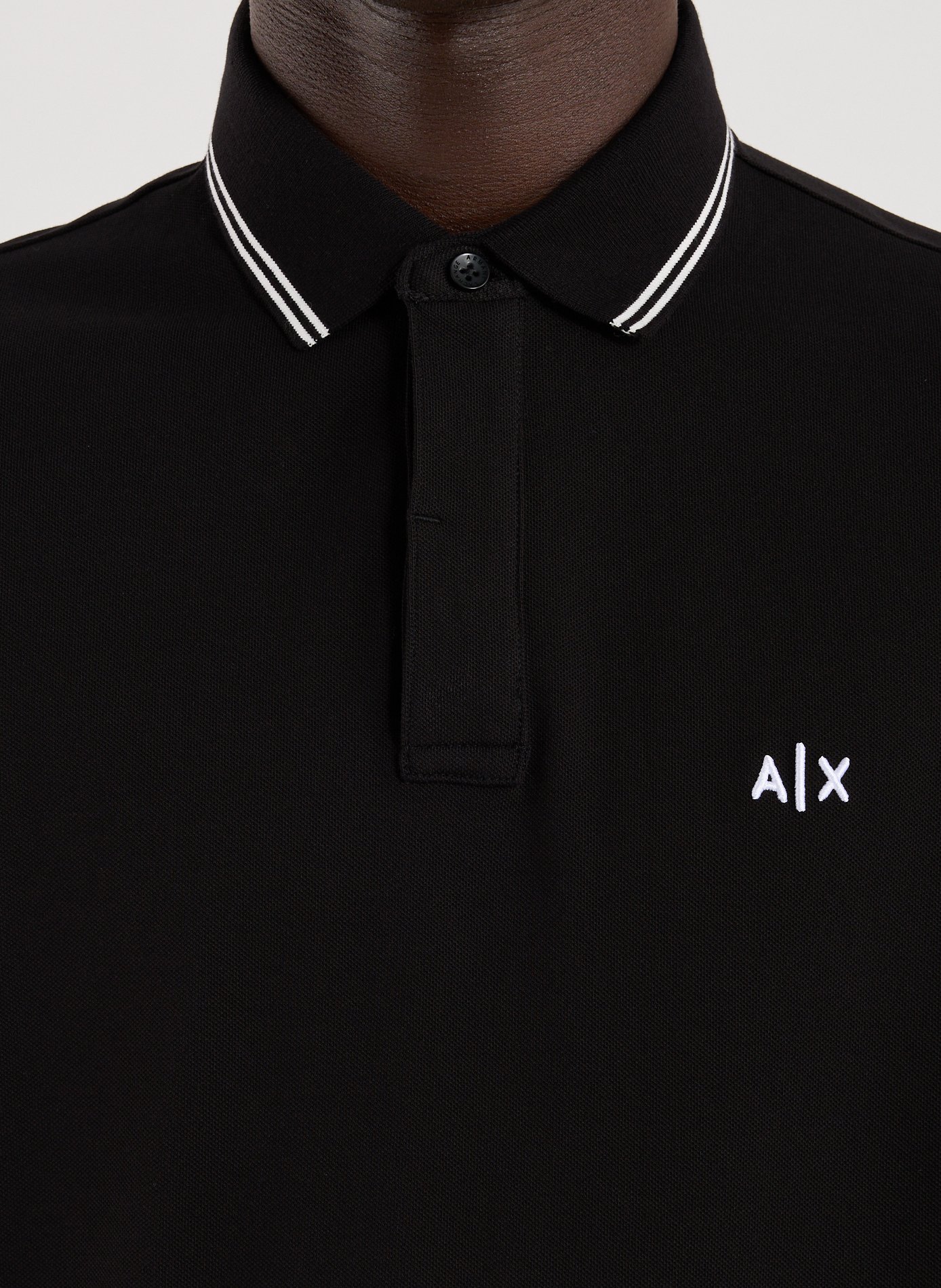 Short-sleeved polo in blended cotton ARMANI EXCHANGE Black