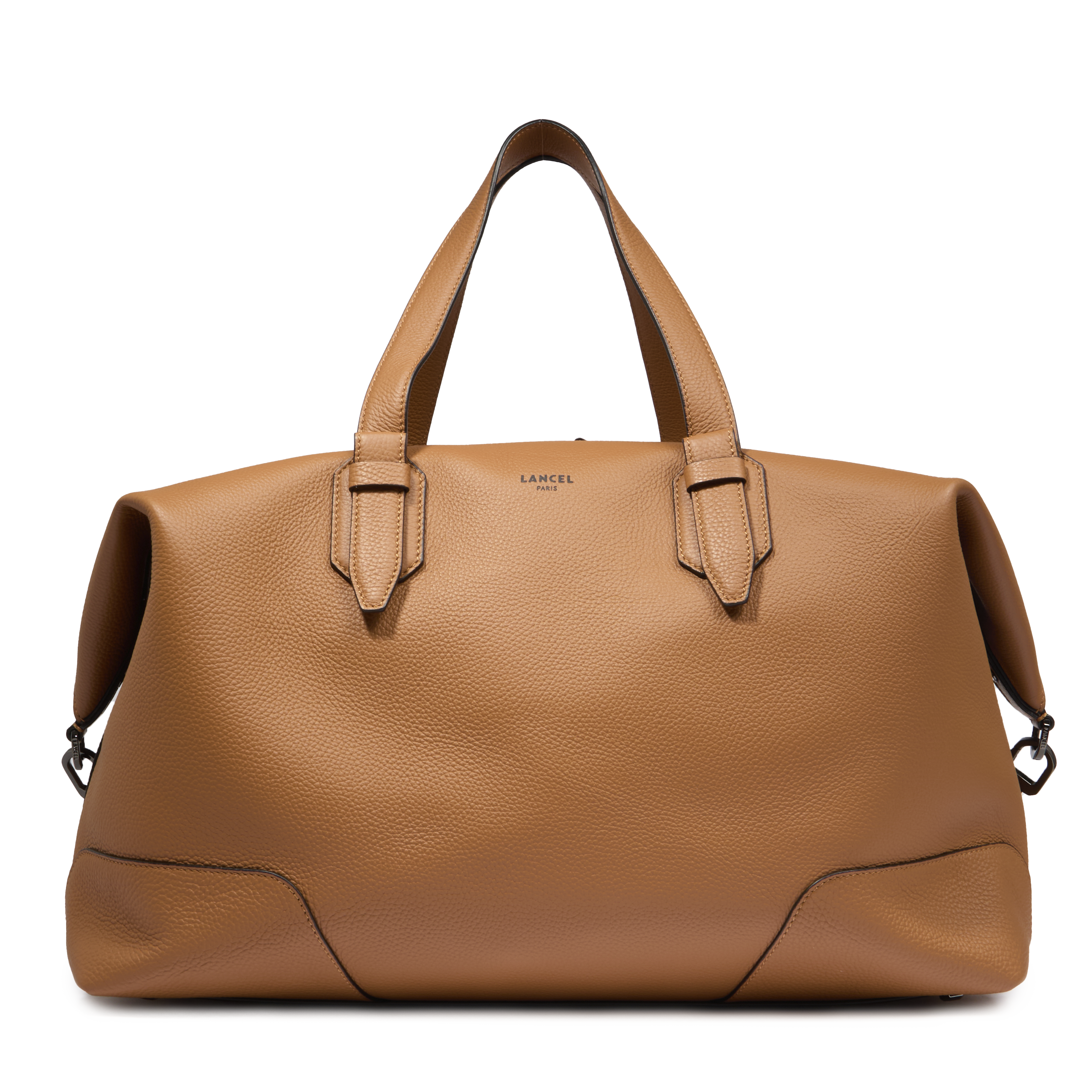 Sac weekend zippé charlie de lancel en cuir LANCEL Marron