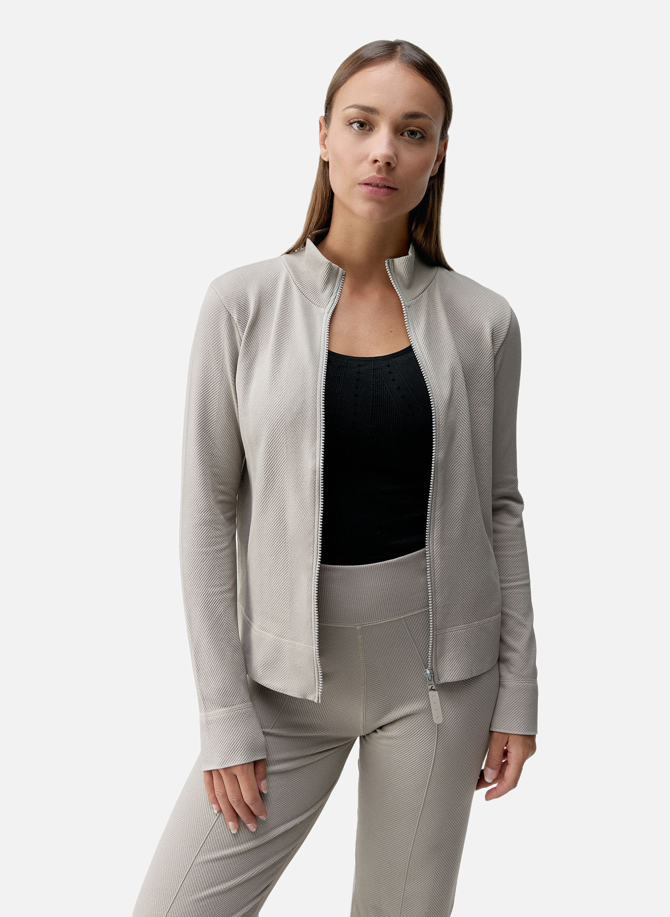 Veste de sport zippée seamless athleisure gita Beige