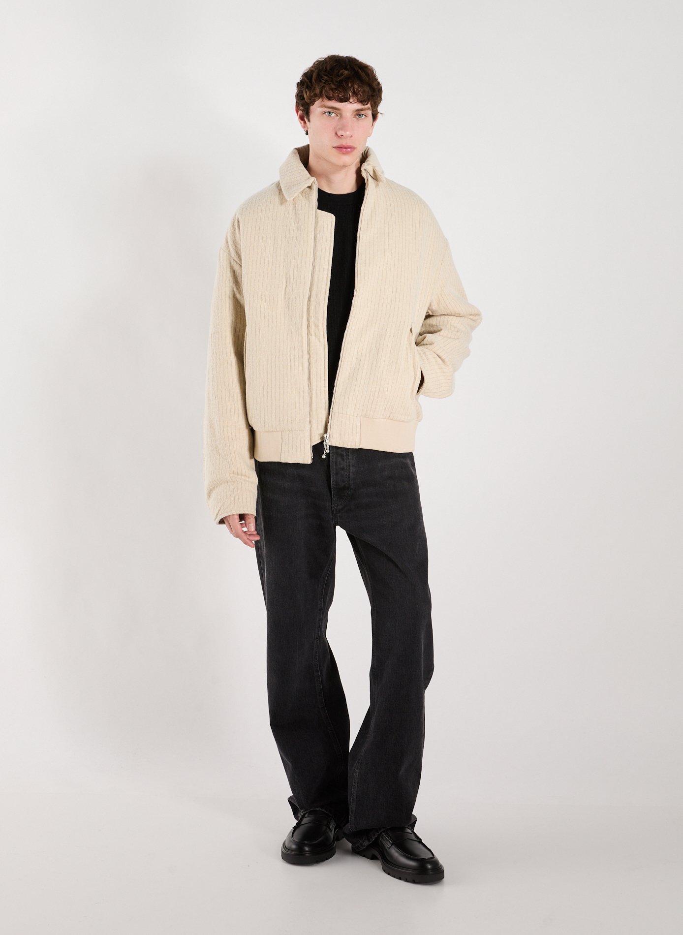 Relaxed straight-leg cotton jeans JEANERICA DENIM Black