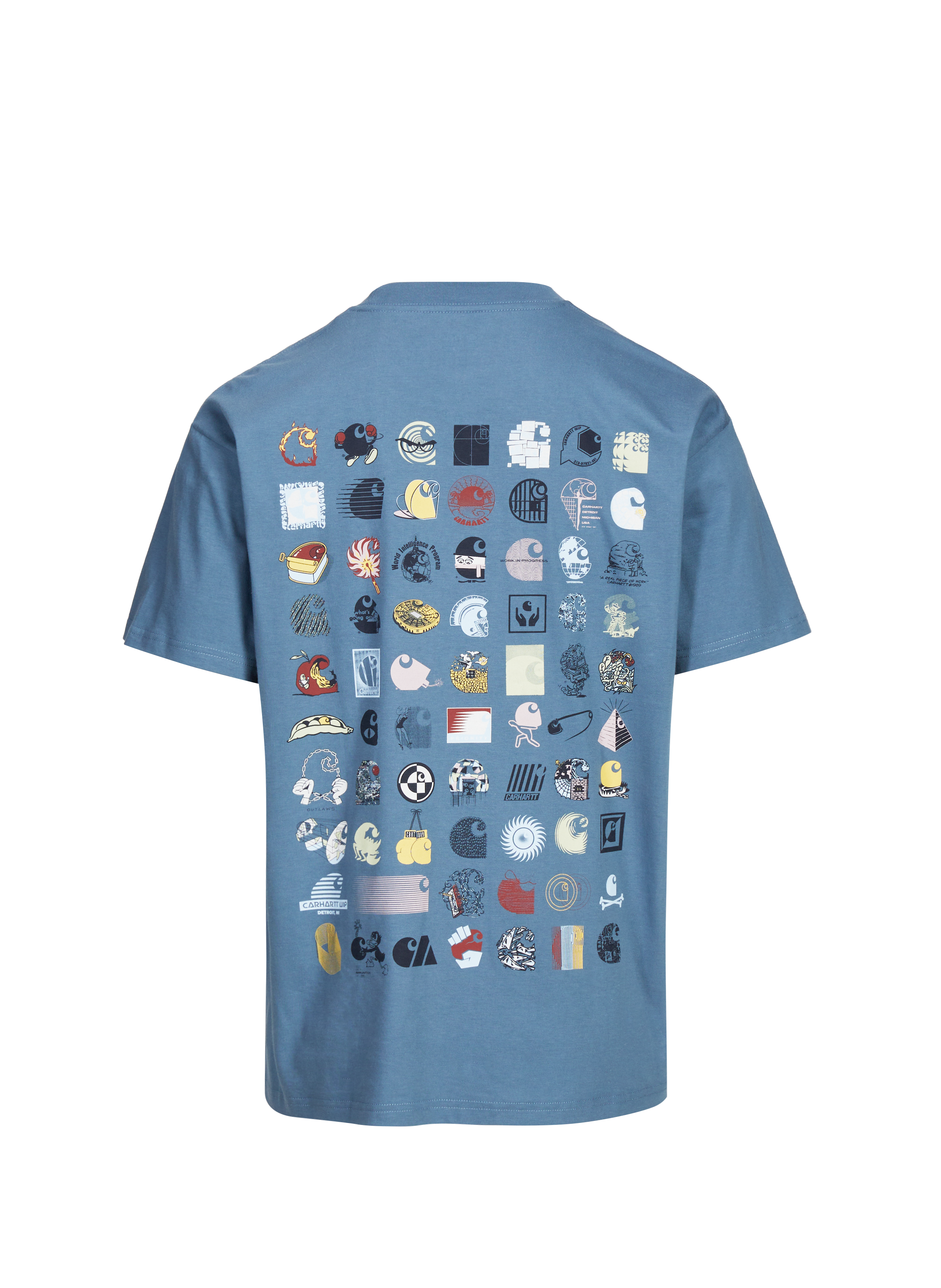 Round neck cotton printed T-shirt CARHARTT WIP Blue